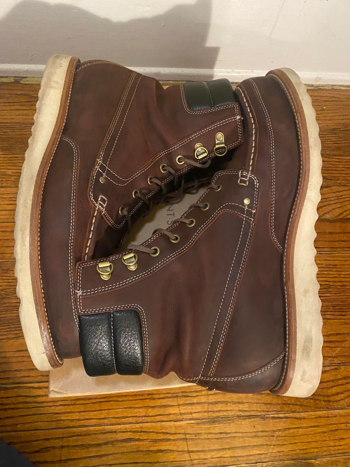 Photo by evknee on December 5, 2022 of the Grant Stone Field Boot in C.F. Stead Dark Burgundy Classic Kudu.