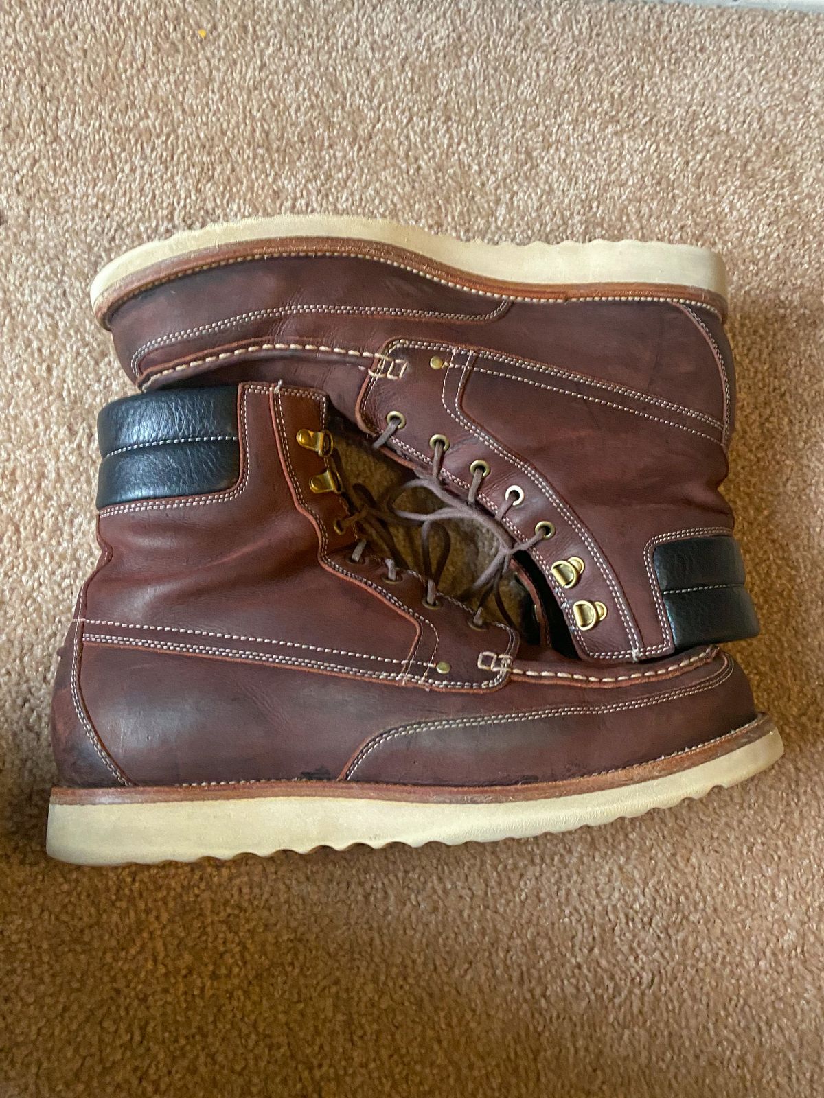 Photo by evknee on January 5, 2023 of the Grant Stone Field Boot in C.F. Stead Dark Burgundy Classic Kudu.