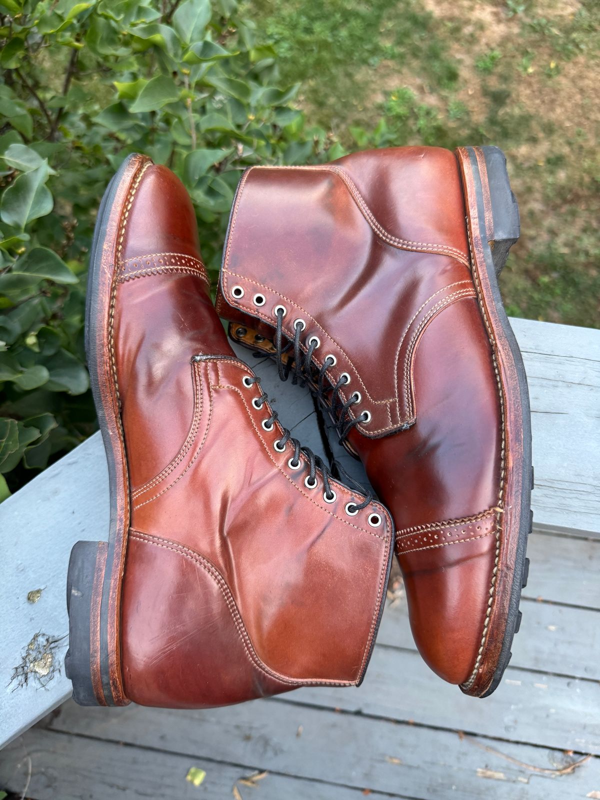 Photo by bigbadboots on October 1, 2025 of the Viberg Service Boot BCT in Horween Garnet Shell Cordovan.