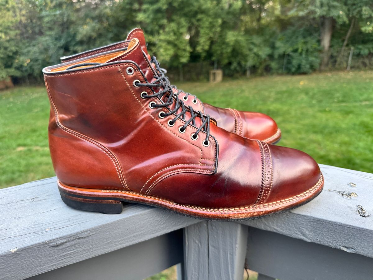 Photo by bigbadboots on October 1, 2025 of the Viberg Service Boot BCT in Horween Garnet Shell Cordovan.