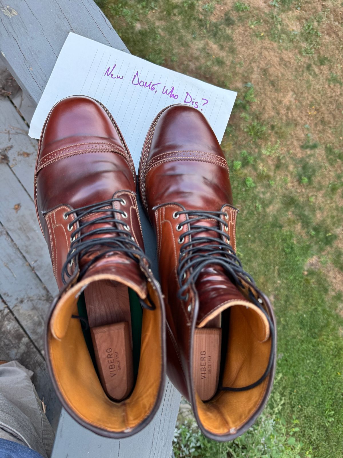 Photo by bigbadboots on October 1, 2025 of the Viberg Service Boot BCT in Horween Garnet Shell Cordovan.