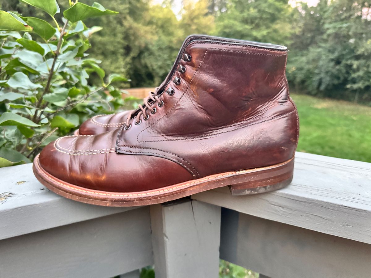 Photo by bigbadboots on October 1, 2025 of the Alden Indy Boot in Horween Brown Chromexcel.