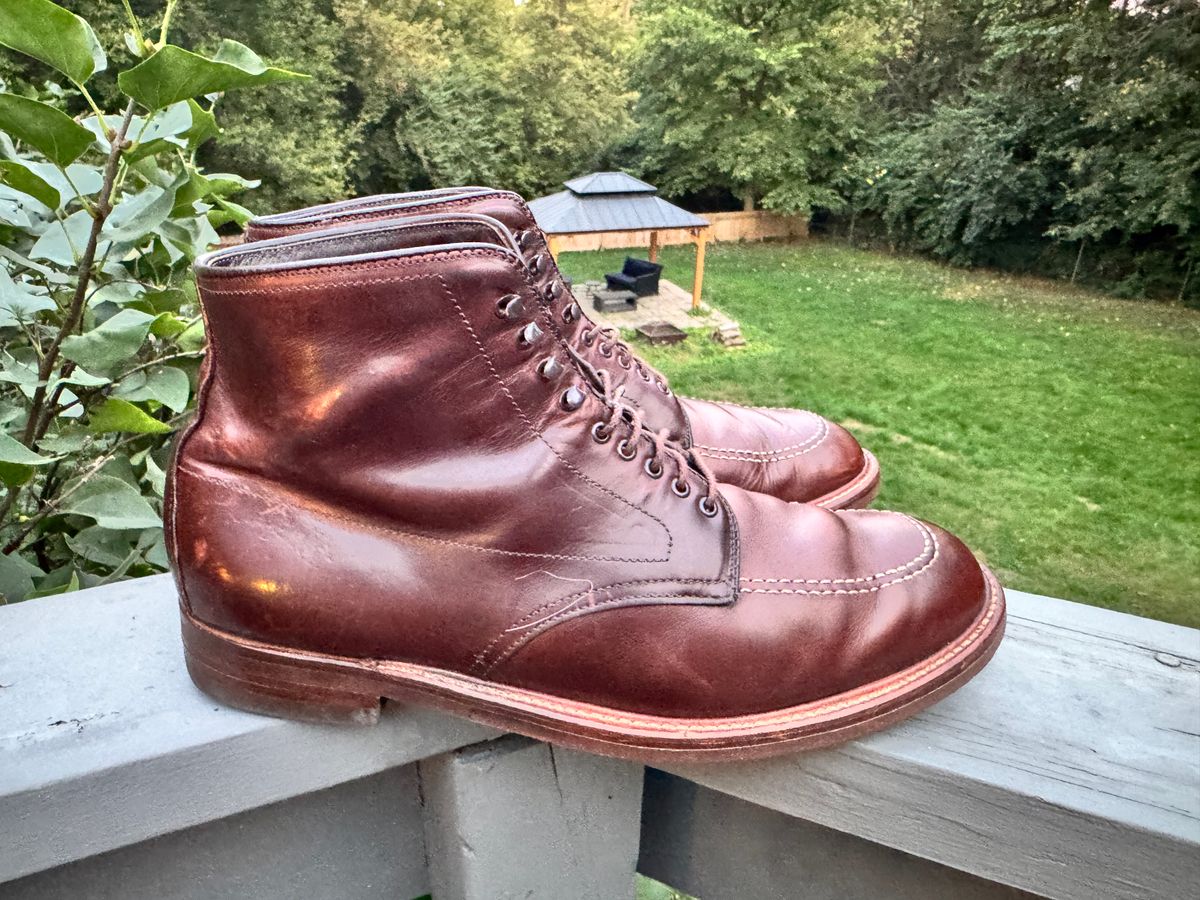 Photo by bigbadboots on October 1, 2025 of the Alden Indy Boot in Horween Brown Chromexcel.