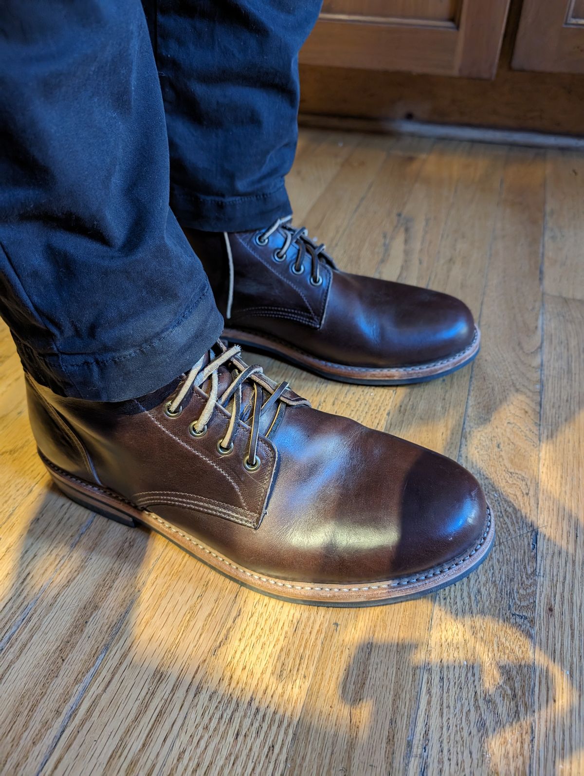 Photo by slough on November 6, 2023 of the Oak Street Bootmakers Trench Boot in Horween Brown Chromexcel.