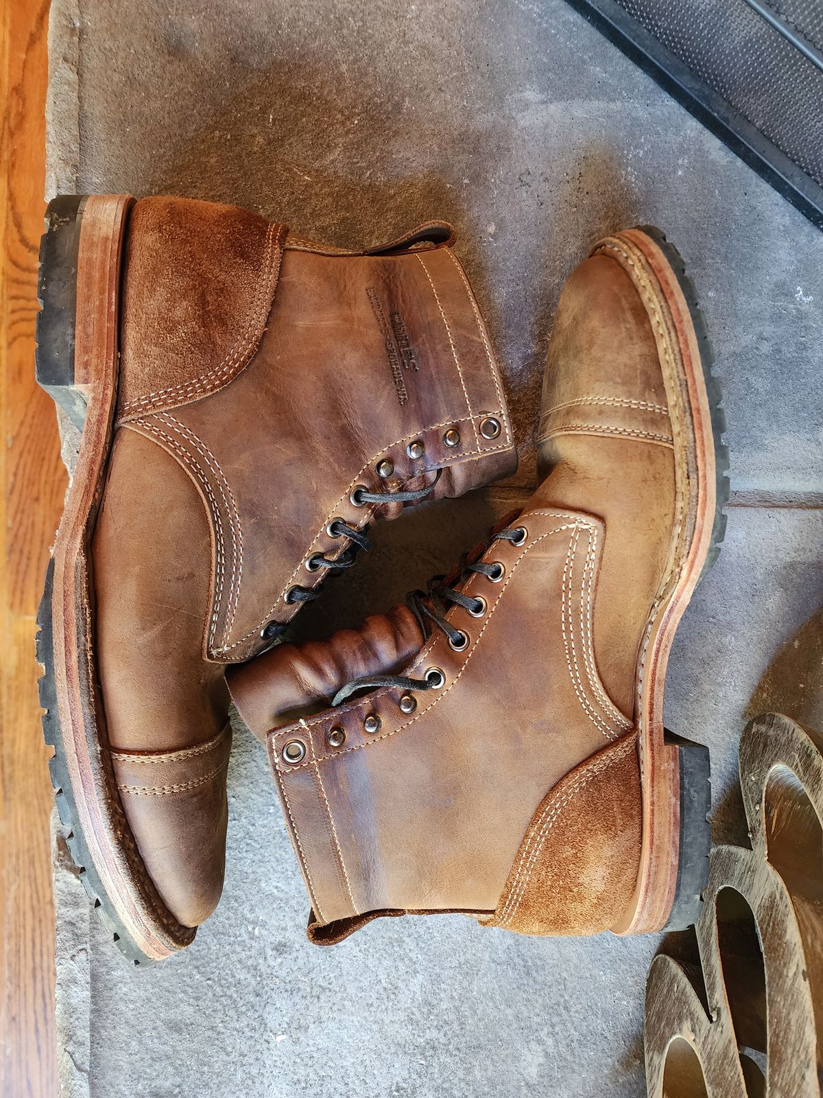 Photo by ChrisreedTN on November 6, 2022 of the White's MP-Sherman Toe Cap in Unknown Leather.
