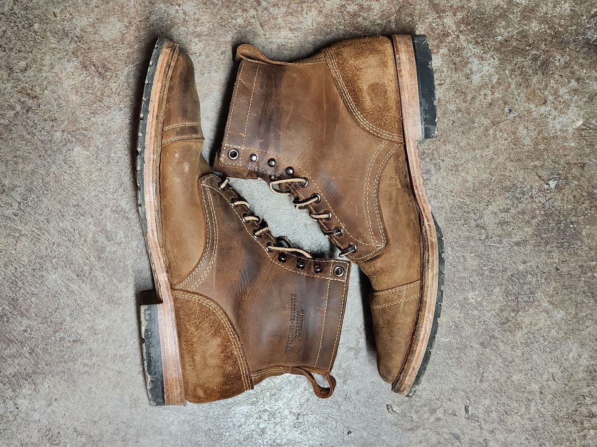 Photo by ChrisreedTN on March 6, 2023 of the White's MP-Sherman Toe Cap in Unknown Leather.