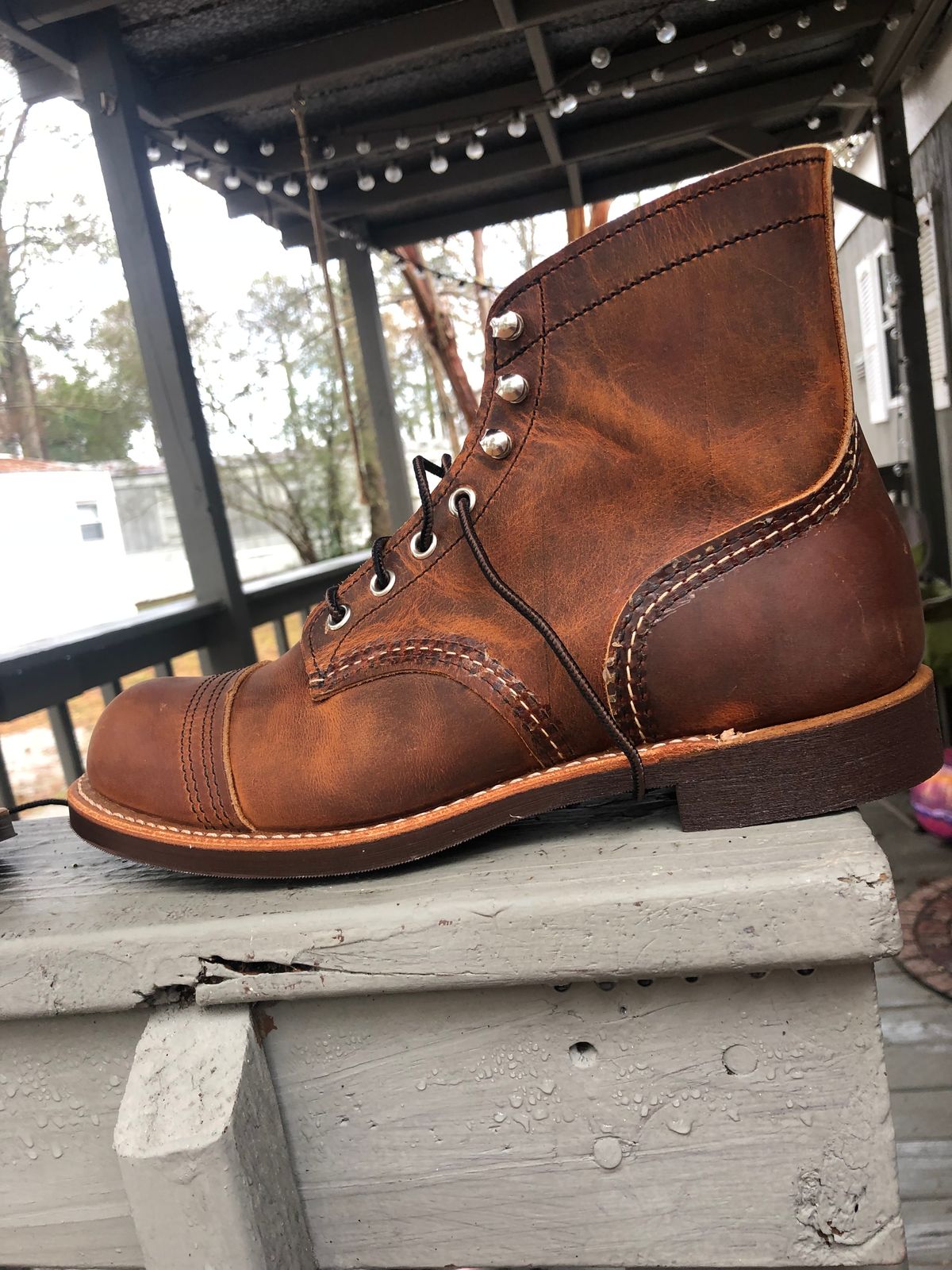 Photo by FrankBeStone on January 25, 2023 of the Red Wing Iron Ranger in S.B. Foot Copper Rough and Tough.