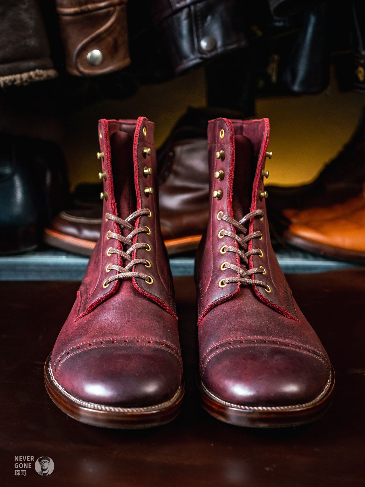 Photo by NeverGoneCG on October 1, 2023 of the WM1978 Paratrooper Boots in C.F. Stead Brick Kudu.