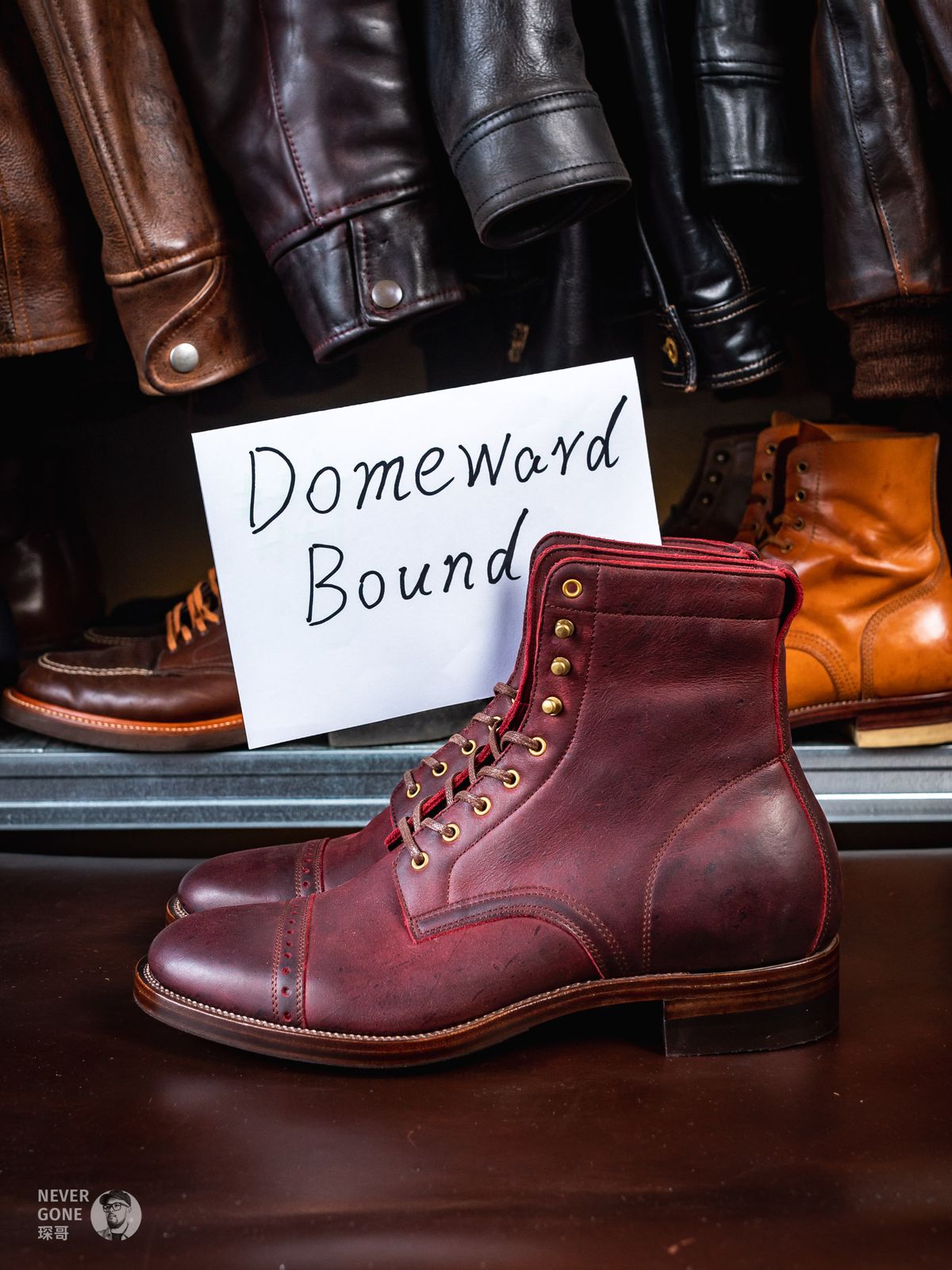Photo by NeverGoneCG on October 1, 2023 of the WM1978 Paratrooper Boots in C.F. Stead Brick Kudu.