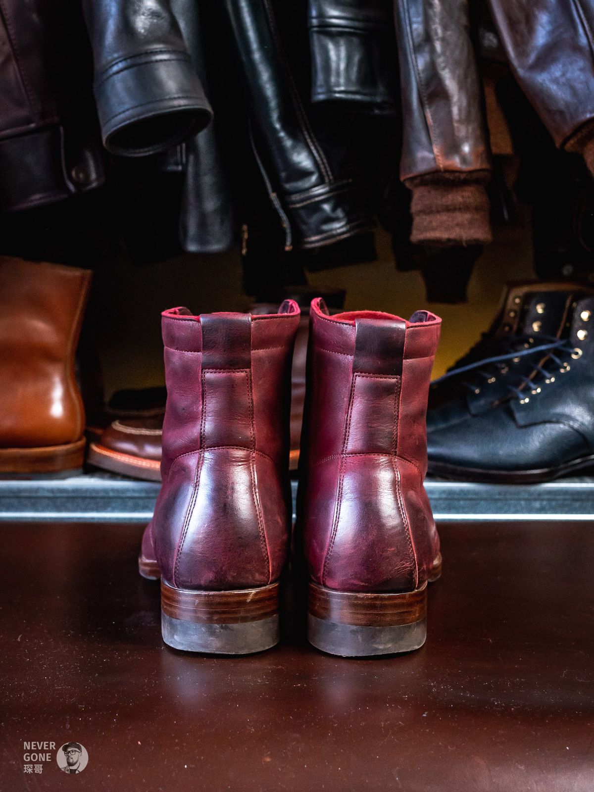 Photo by NeverGoneCG on November 1, 2023 of the WM1978 Paratrooper Boots in C.F. Stead Brick Kudu.
