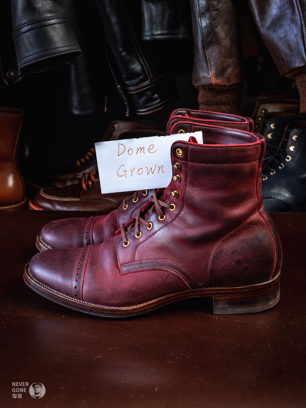 Photo by NeverGoneCG on November 1, 2023 of the WM1978 Paratrooper Boots in C.F. Stead Brick Kudu.