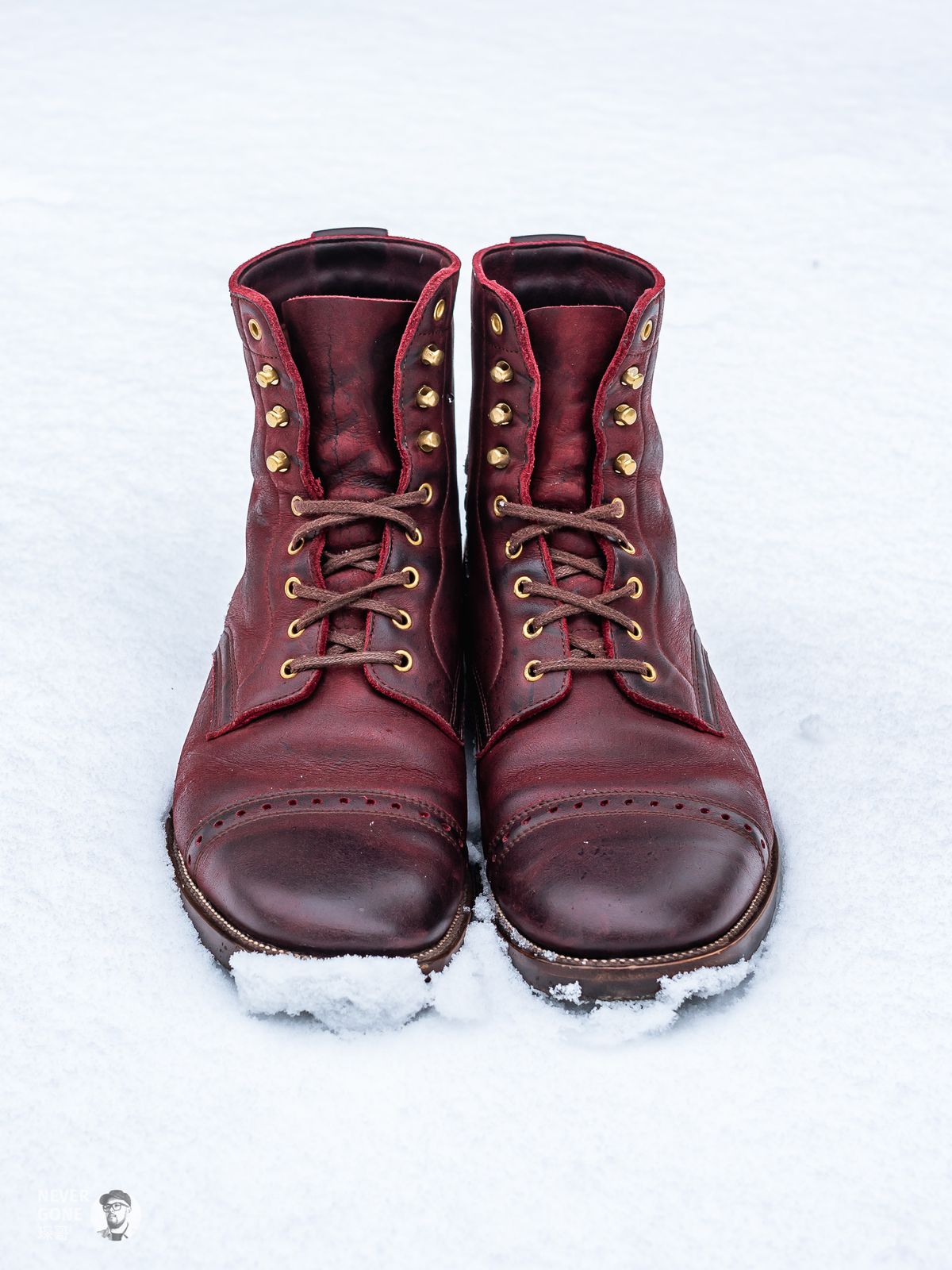 Photo by NeverGoneCG on February 4, 2024 of the WM1978 Paratrooper Boots in C.F. Stead Brick Kudu.