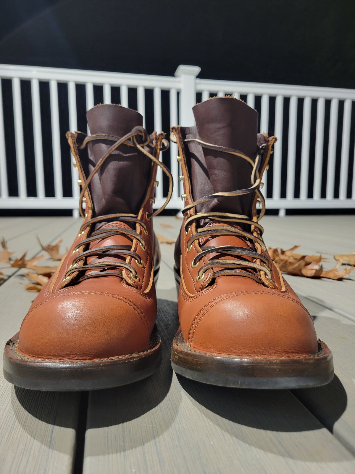 Photo by cherninHVAC on November 5, 2024 of the Frank's Boots Wilshire in Wickett & Craig Chestnut English Bridle.