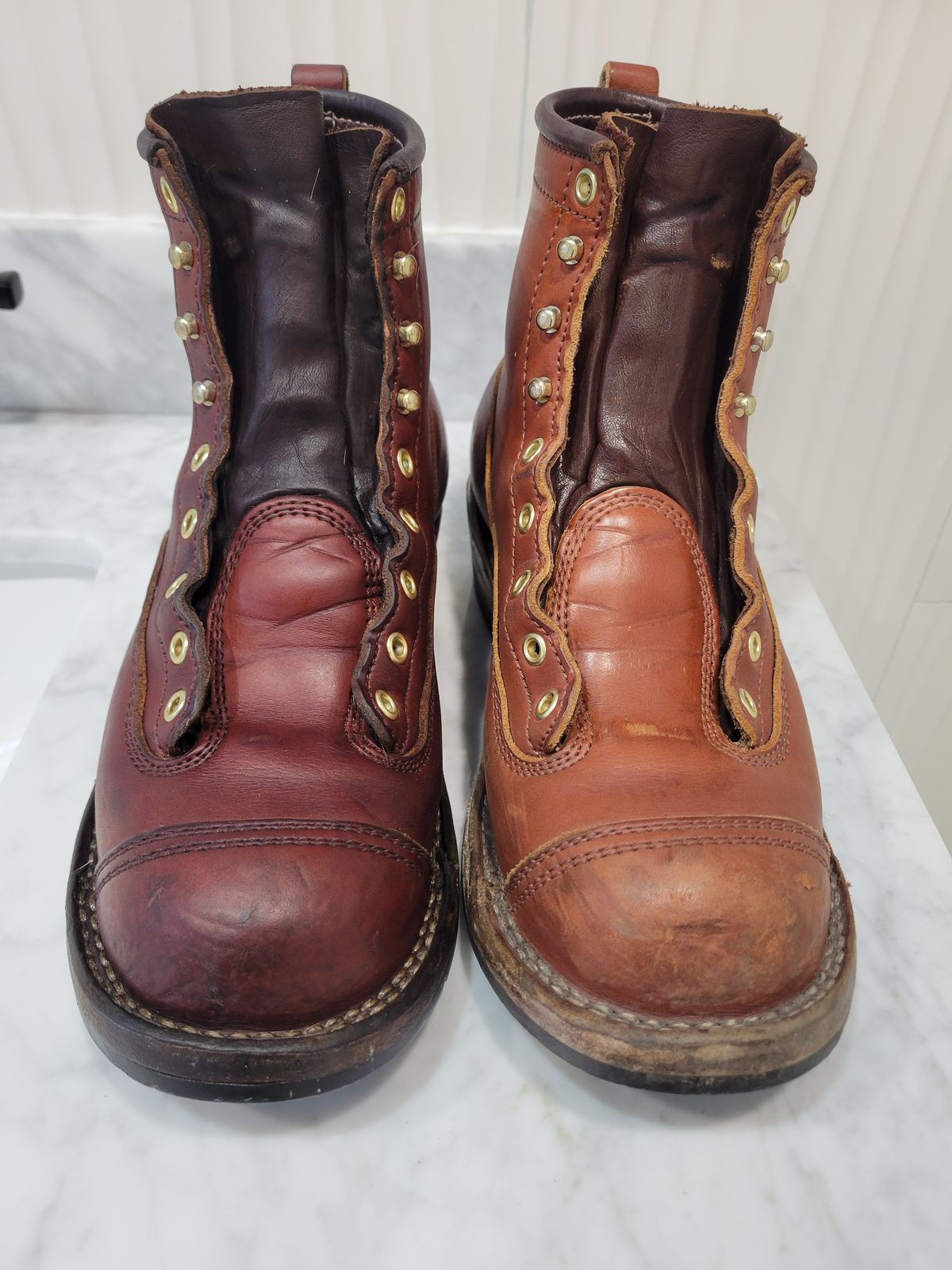 Photo by cherninHVAC on January 5, 2025 of the Frank's Boots Wilshire in Wickett & Craig Chestnut English Bridle.