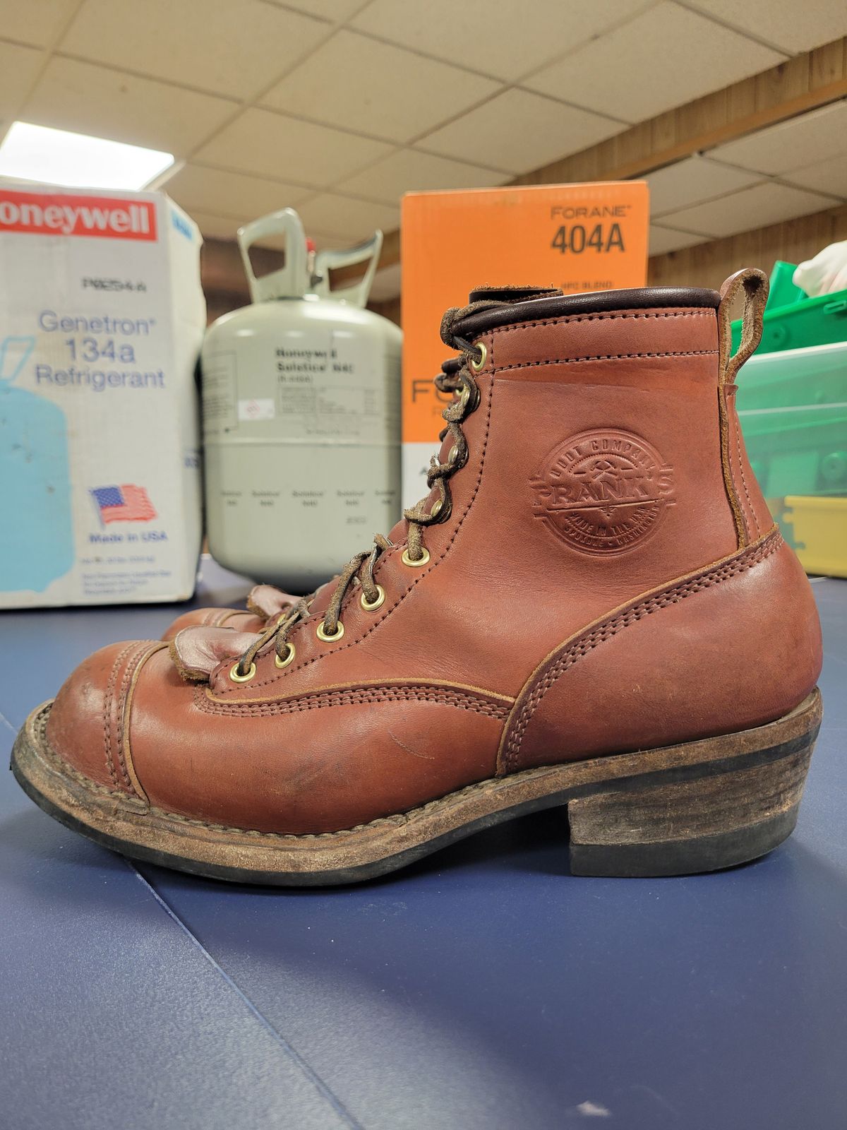 Photo by cherninHVAC on February 6, 2025 of the Frank's Boots Wilshire in Wickett & Craig Chestnut English Bridle.