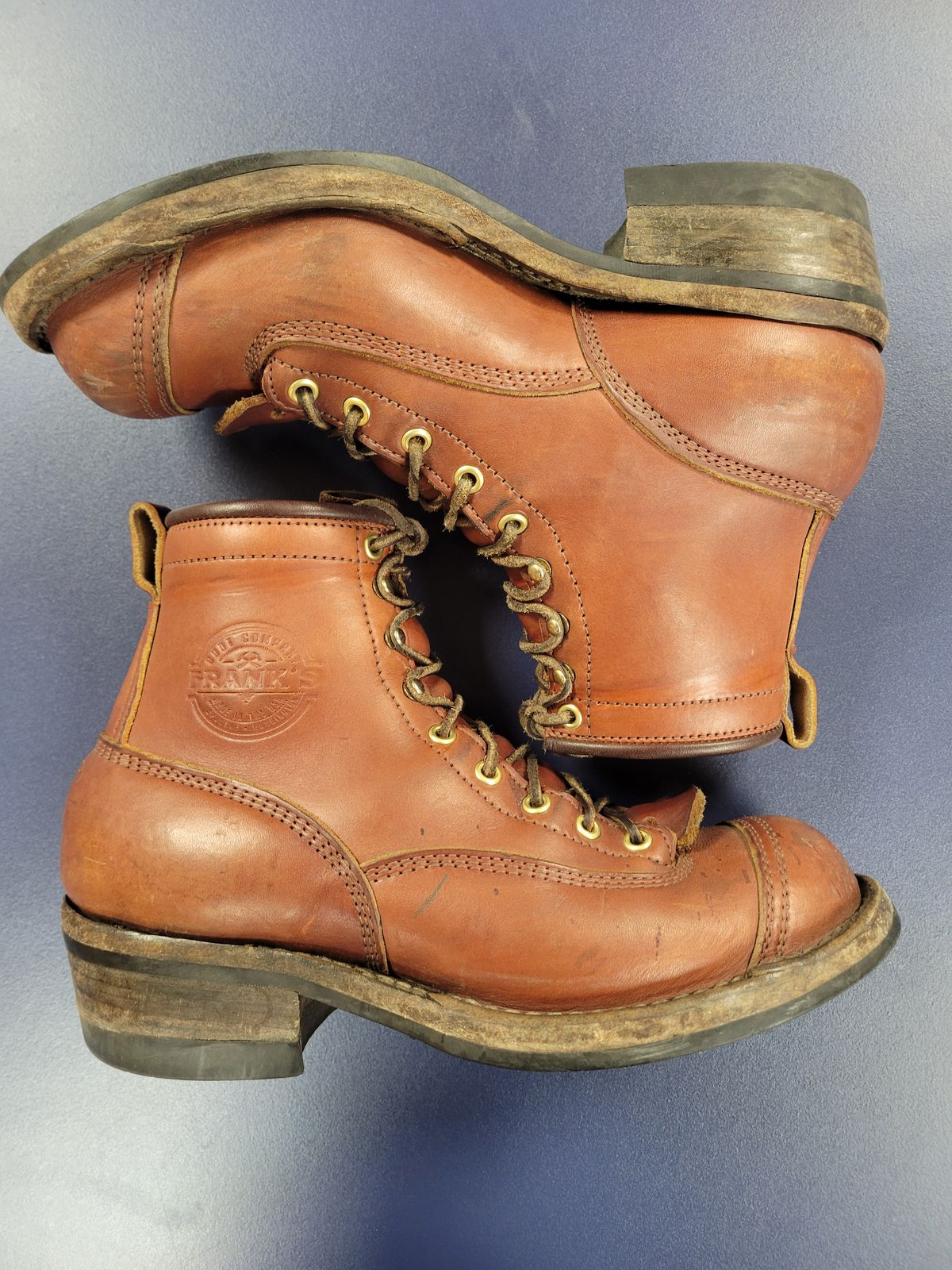Photo by cherninHVAC on February 6, 2025 of the Frank's Boots Wilshire in Wickett & Craig Chestnut English Bridle.