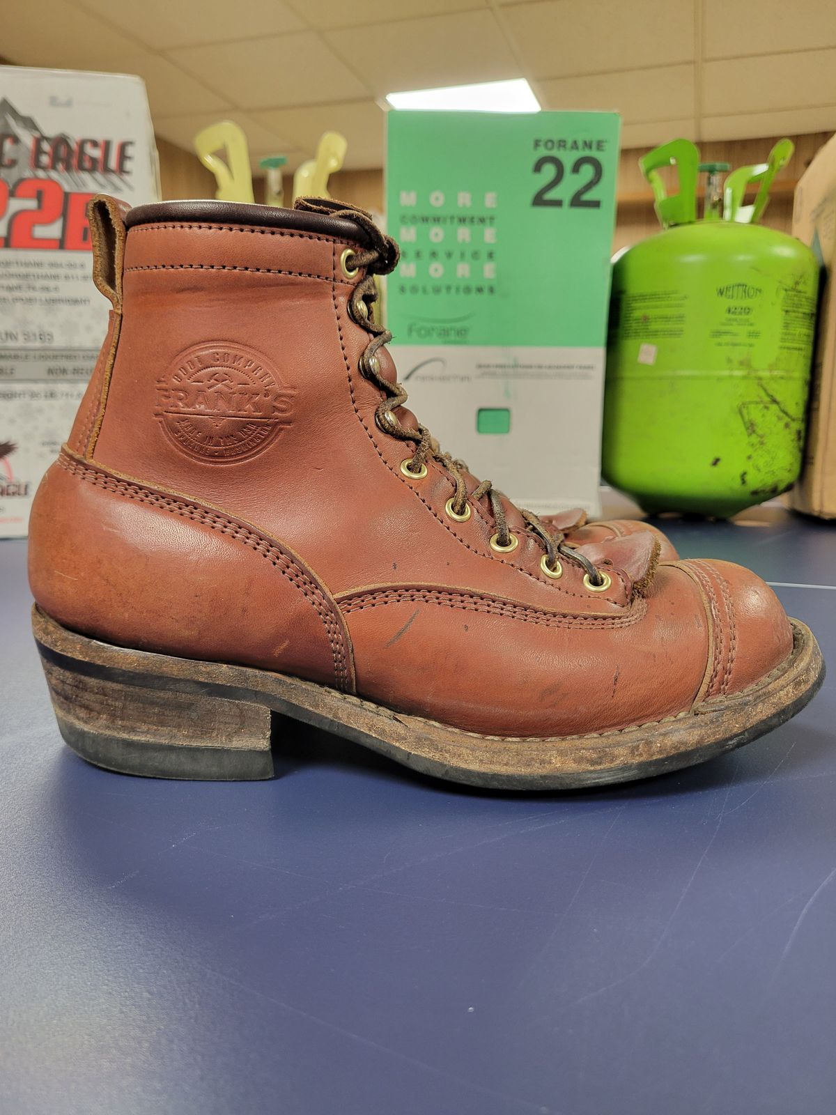 Photo by cherninHVAC on February 6, 2025 of the Frank's Boots Wilshire in Wickett & Craig Chestnut English Bridle.