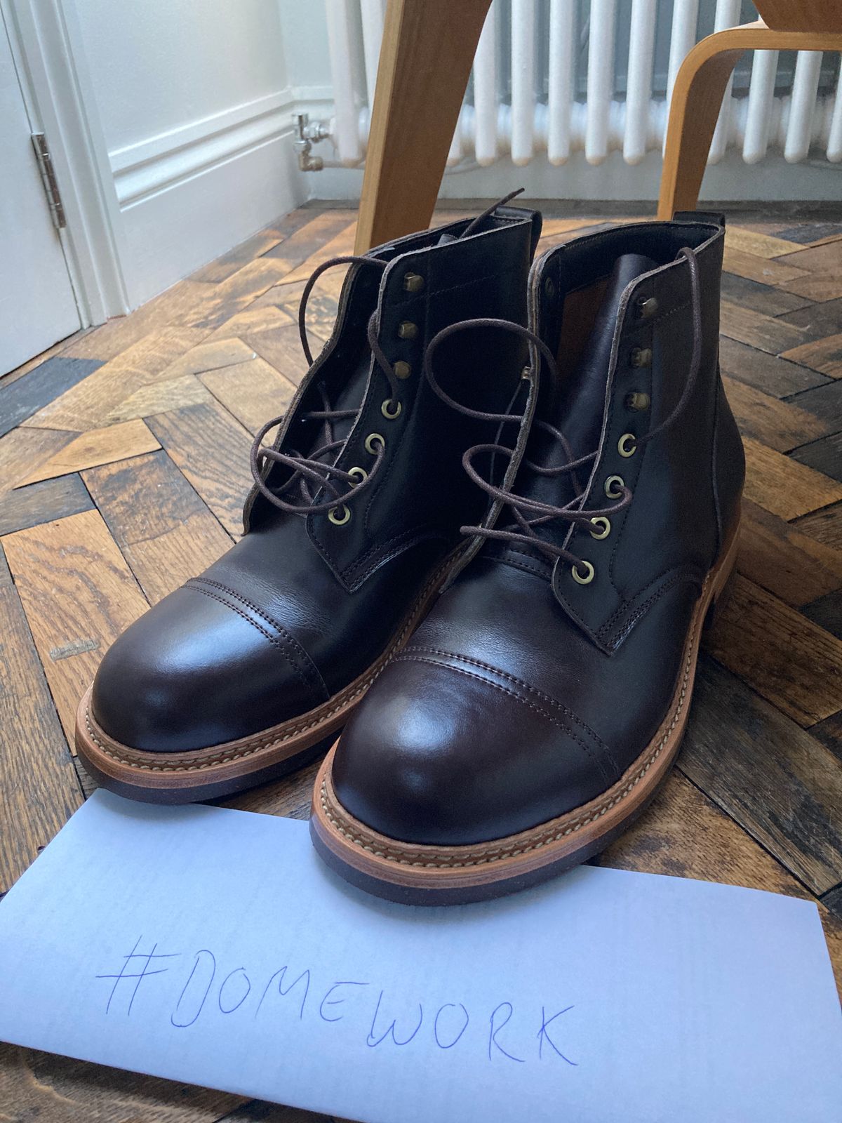 Photo by therattle on October 1, 2022 of the Jakkrabbits Field Boots in Indonesian Dark Brown Pull Up.