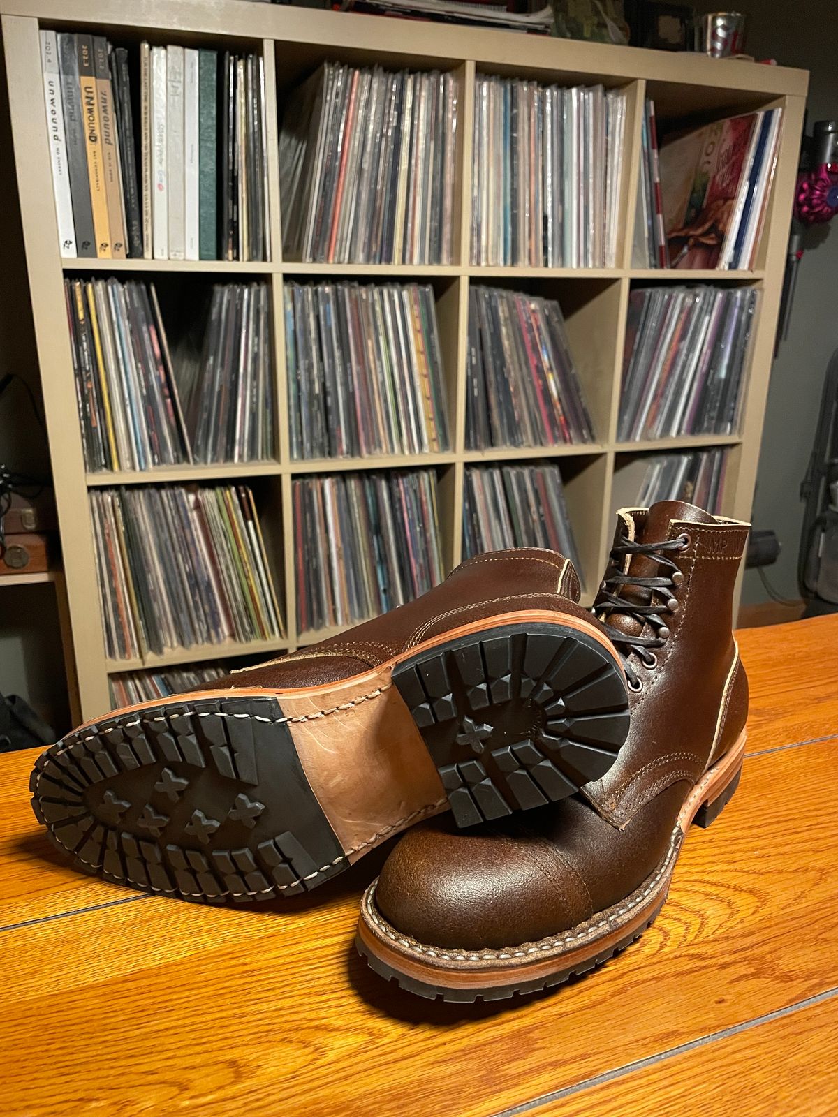 Photo by nucleardelorean on November 9, 2023 of the White's MP-Sherman Toe Cap in Horween Cinnamon Waxed Flesh.