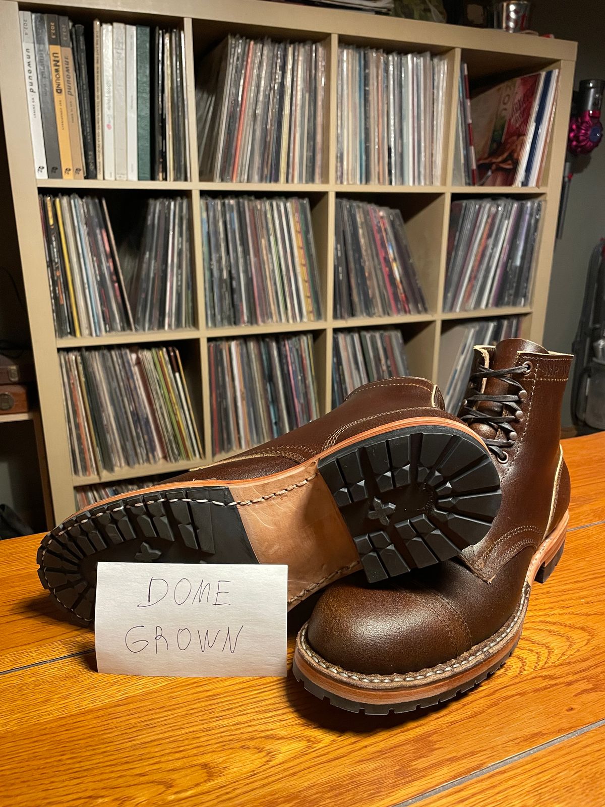 Photo by nucleardelorean on November 9, 2023 of the White's MP-Sherman Toe Cap in Horween Cinnamon Waxed Flesh.