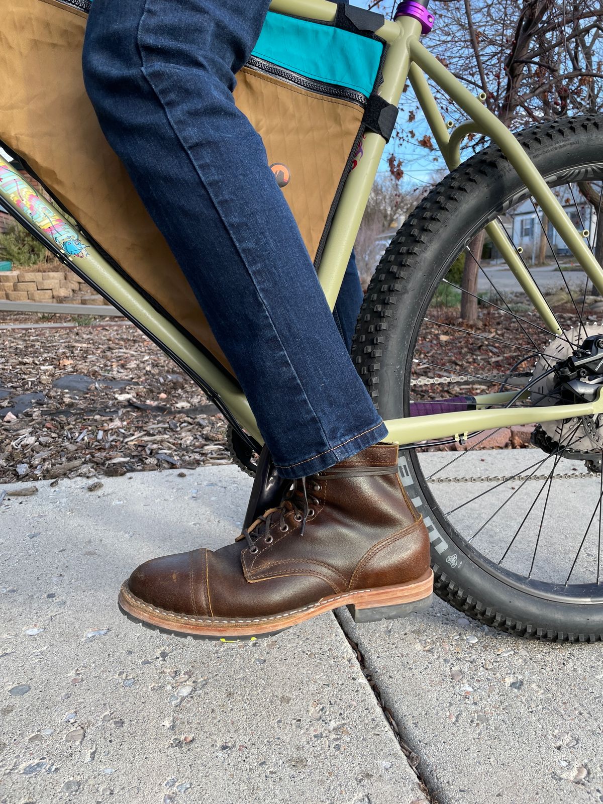 Photo by nucleardelorean on February 5, 2024 of the White's MP-Sherman Toe Cap in Horween Cinnamon Waxed Flesh.