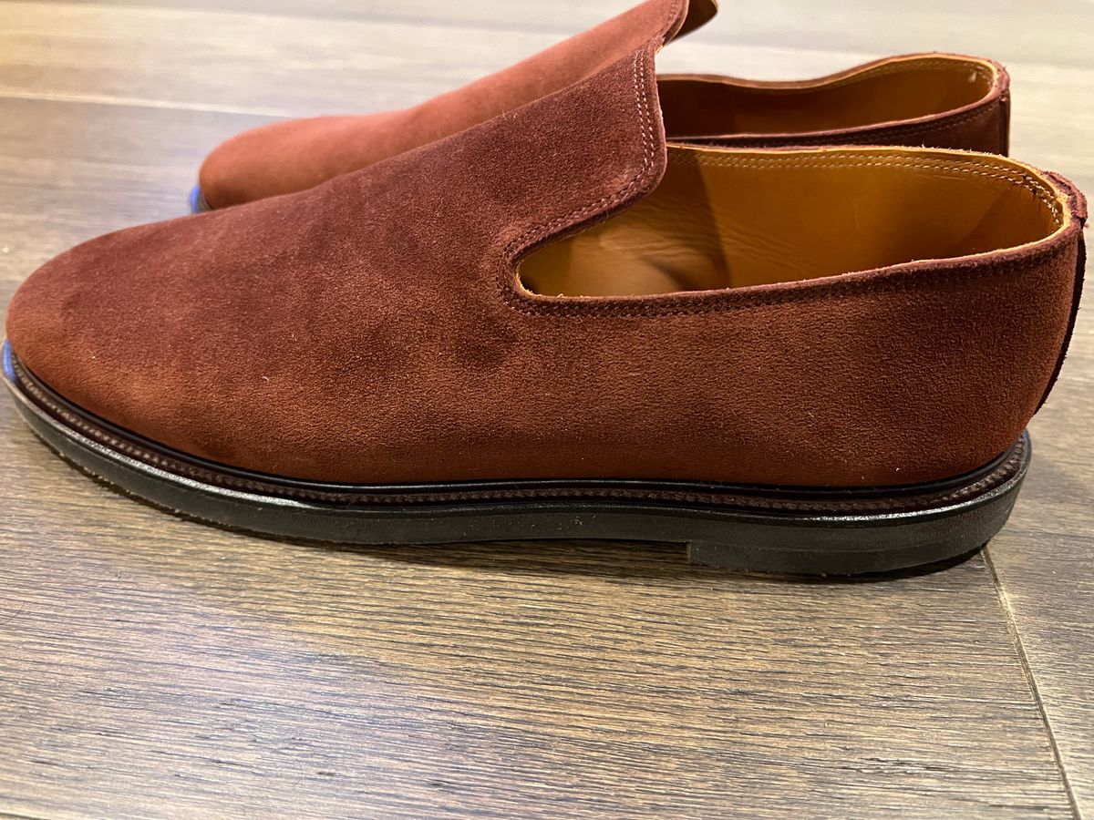 Photo by sixstringsmash on November 1, 2023 of the Viberg Slipper in Terre Calf Suede.