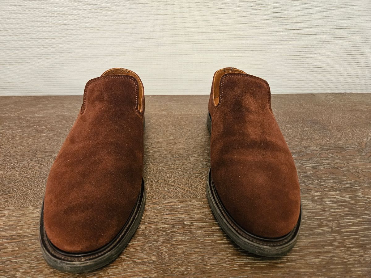 Photo by sixstringsmash on December 5, 2023 of the Viberg Slipper in Terre Calf Suede.