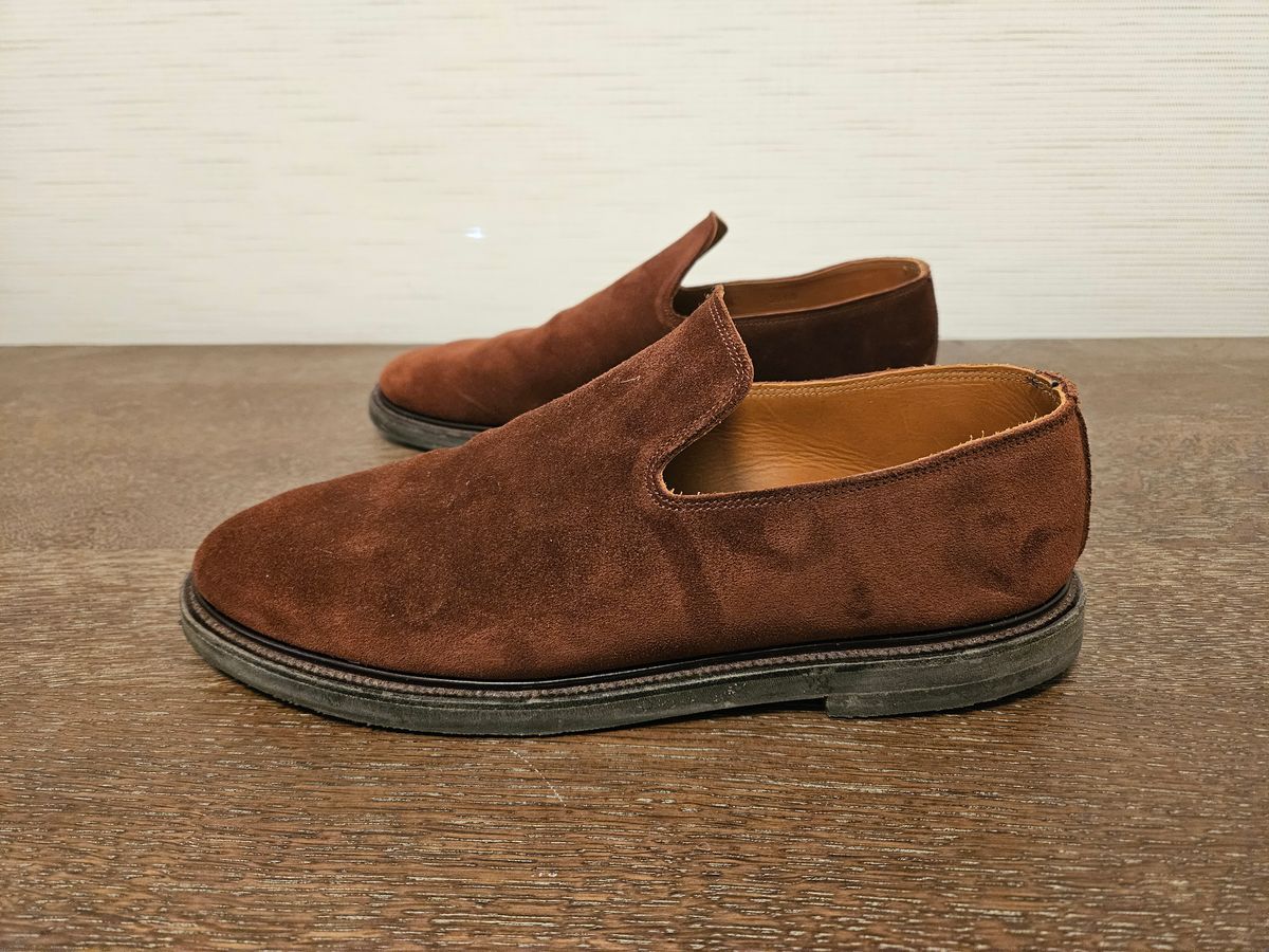 Photo by sixstringsmash on December 5, 2023 of the Viberg Slipper in Terre Calf Suede.
