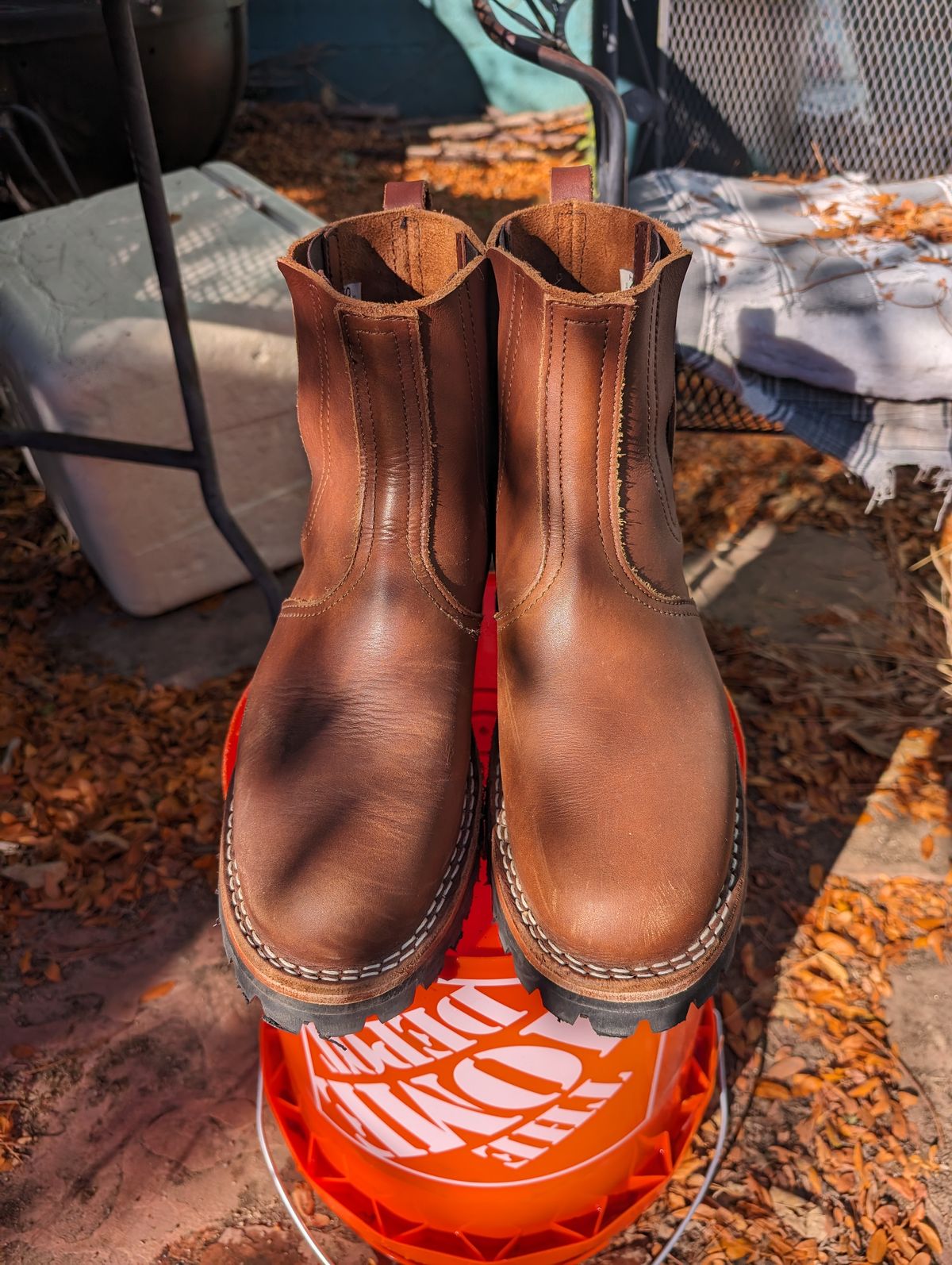 Photo by ninjagin on November 3, 2023 of the Nicks Work Chelsea in Seidel 1964 Brown.