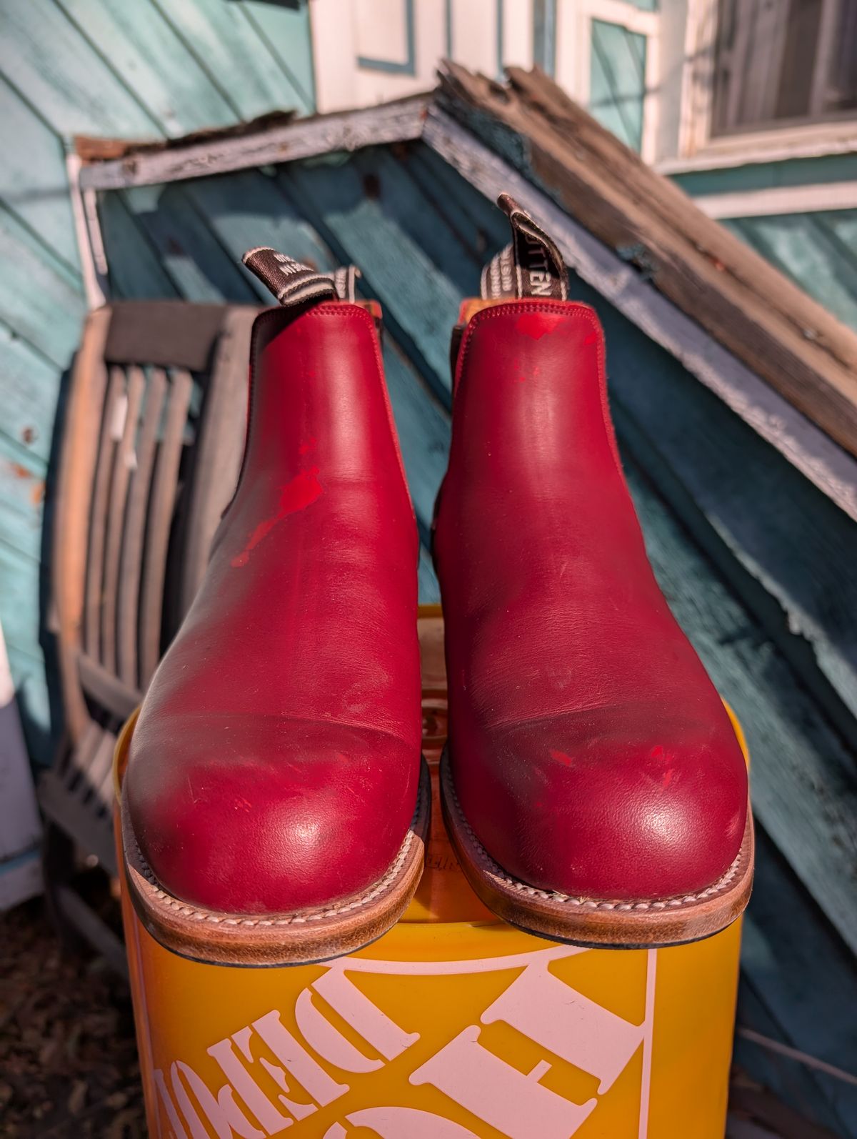 Photo by ninjagin on December 2, 2024 of the Wootten Jack Gusset in Bowden Red.