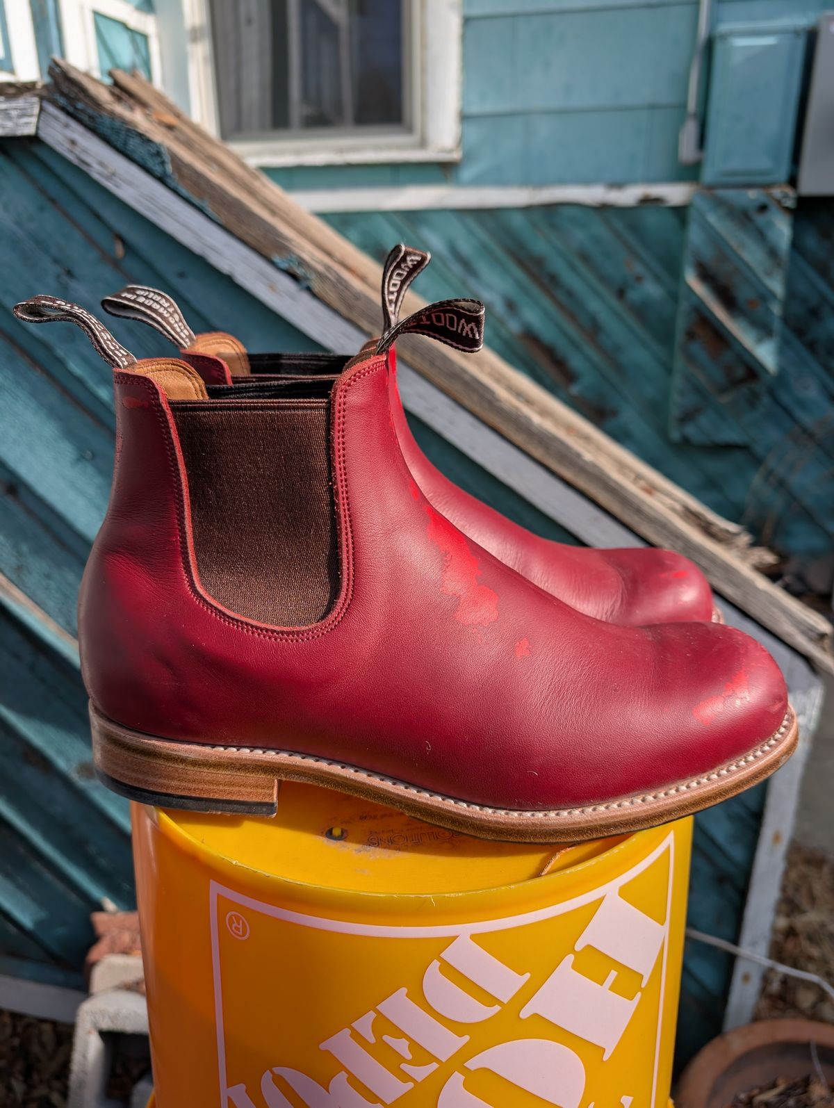 Photo by ninjagin on January 3, 2025 of the Wootten Jack Gusset in Bowden Red.