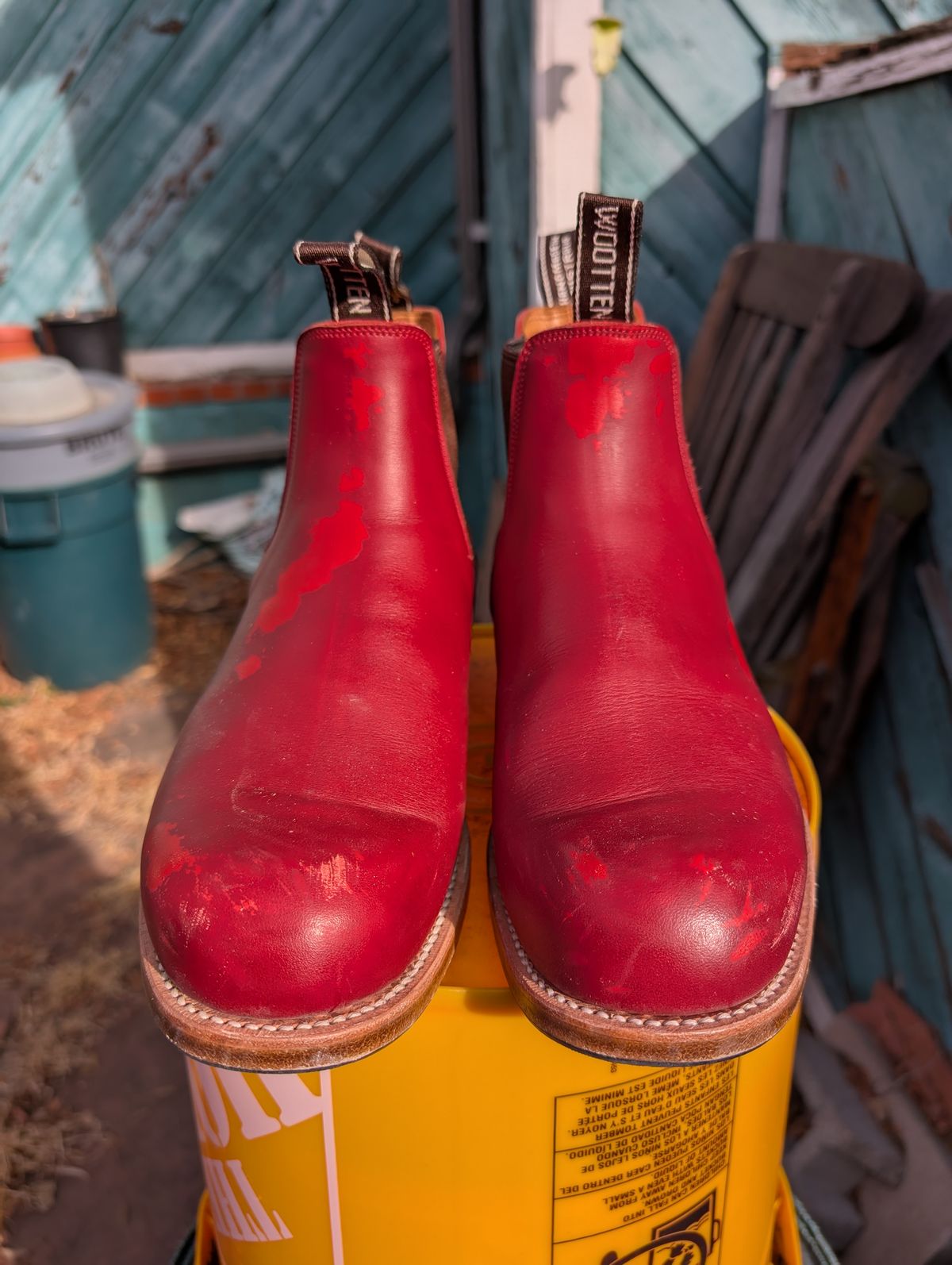 Photo by ninjagin on February 2, 2025 of the Wootten Jack Gusset in Bowden Red.