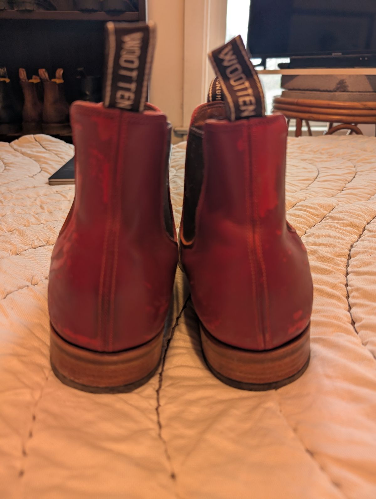 Photo by ninjagin on April 3, 2025 of the Wootten Jack Gusset in Bowden Red.