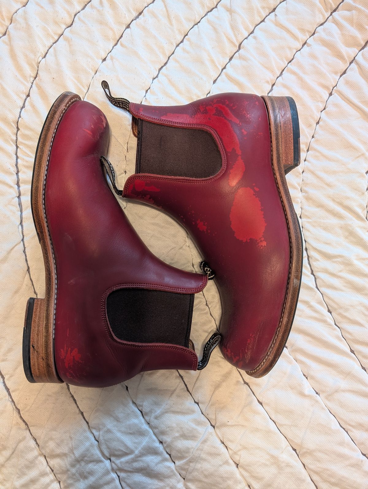 Photo by ninjagin on April 3, 2025 of the Wootten Jack Gusset in Bowden Red.
