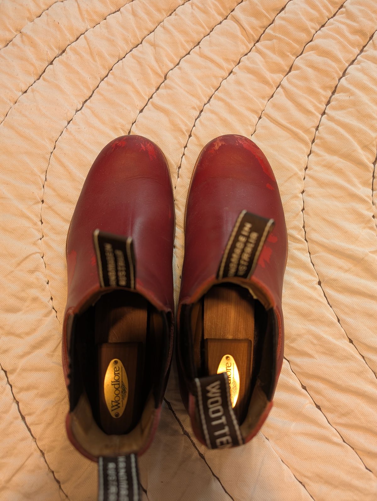 Photo by ninjagin on April 3, 2025 of the Wootten Jack Gusset in Bowden Red.