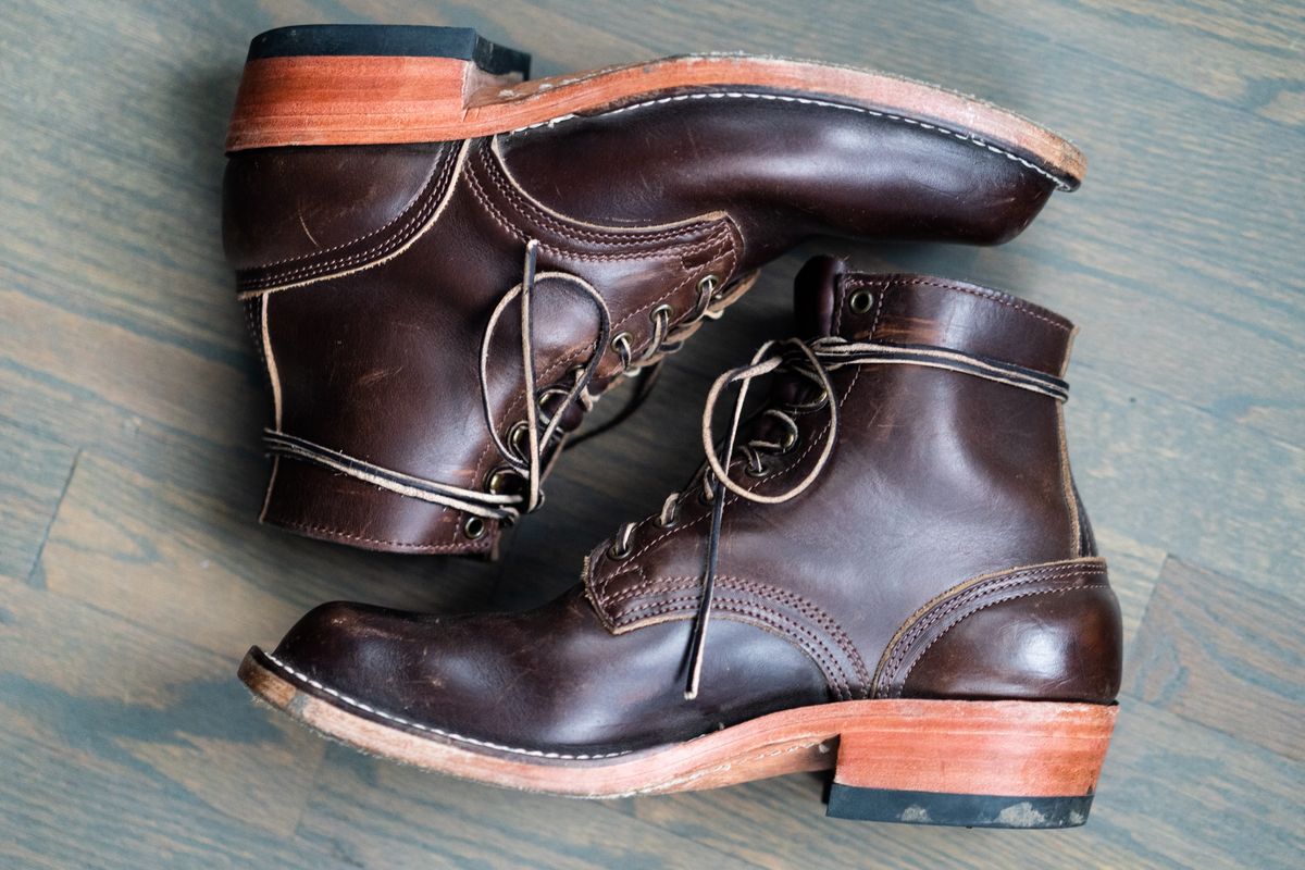Photo by varnu on November 4, 2022 of the Nicks Robert in Horween Brown Chromexcel.