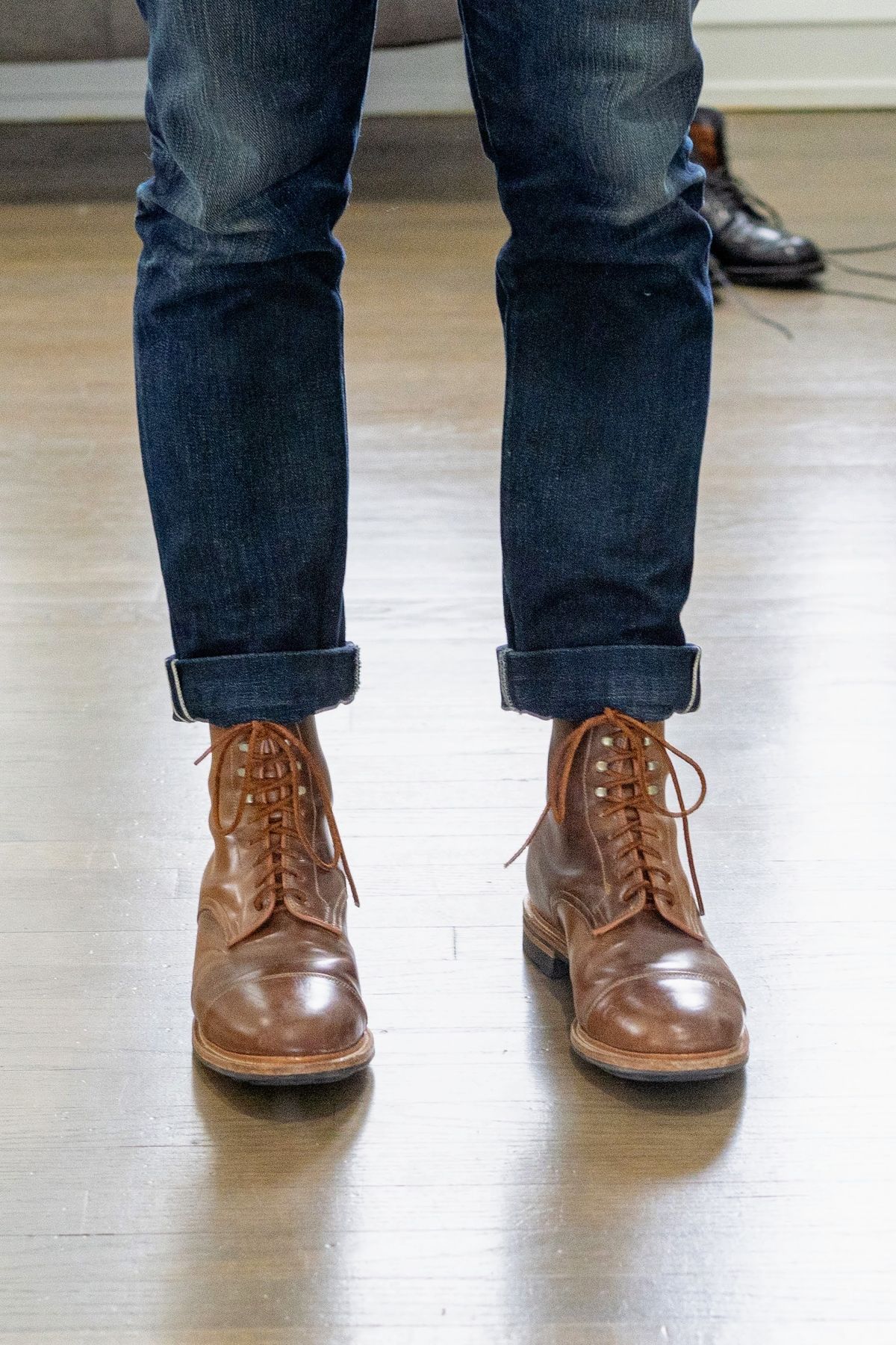 Photo by varnu on January 3, 2023 of the Viberg Halkett in Horween Bourbon Shell Cordovan.