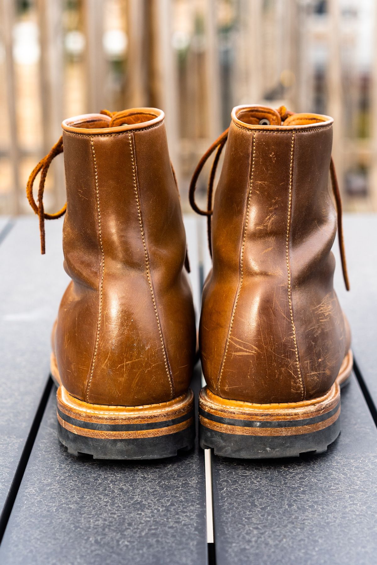 Photo by varnu on January 3, 2023 of the Viberg Halkett in Horween Bourbon Shell Cordovan.