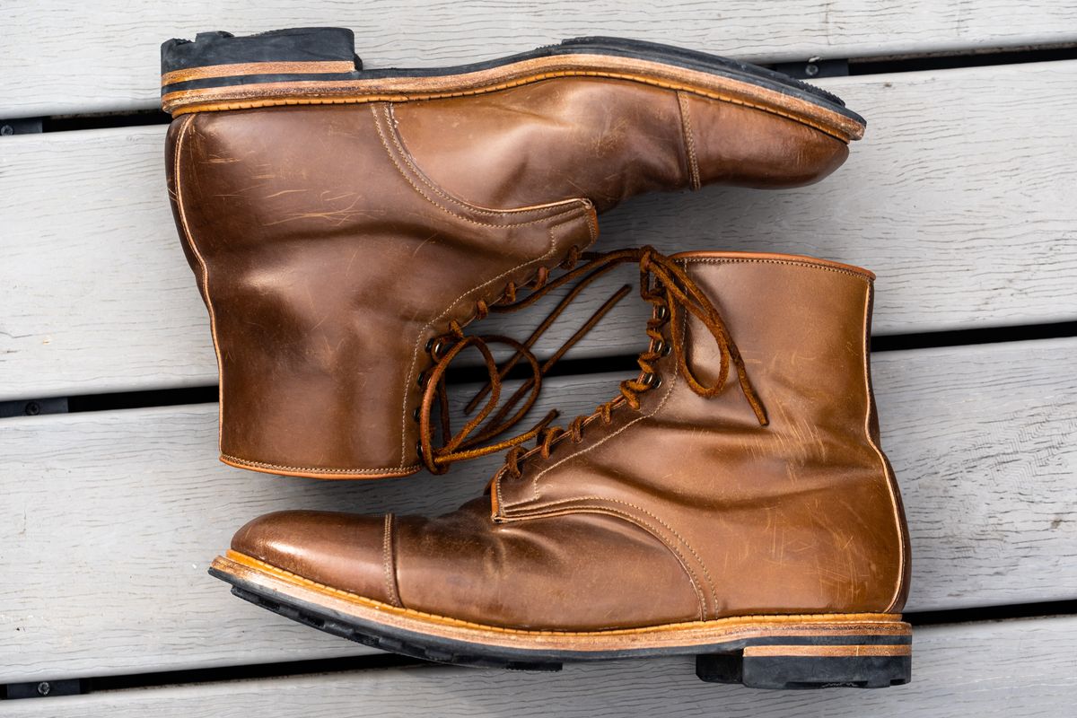 Photo by varnu on January 3, 2023 of the Viberg Halkett in Horween Bourbon Shell Cordovan.