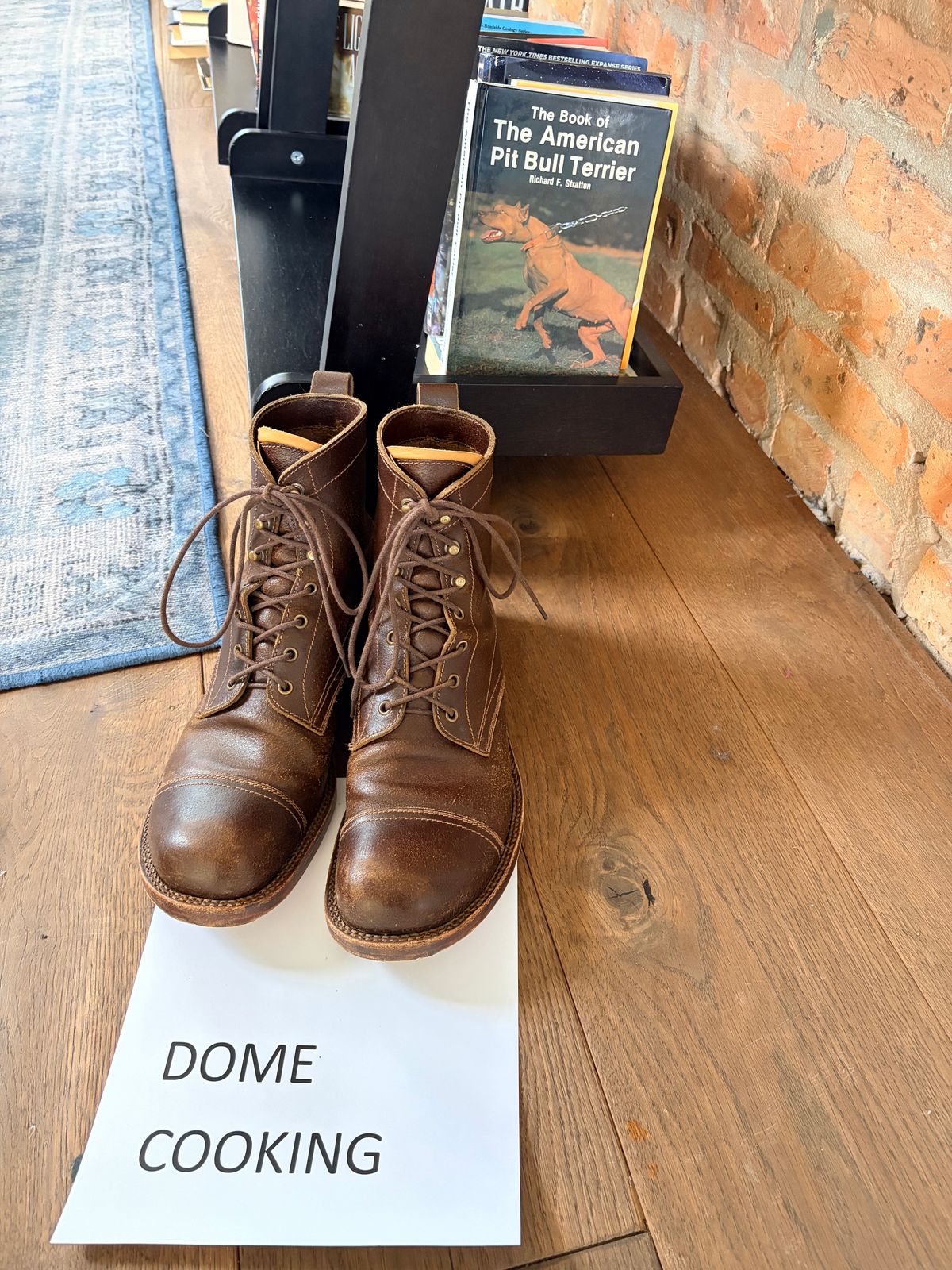 Photo by varnu on November 4, 2025 of the Caswell Boot Company x Fortis in Horween Tan Waxed Flesh.