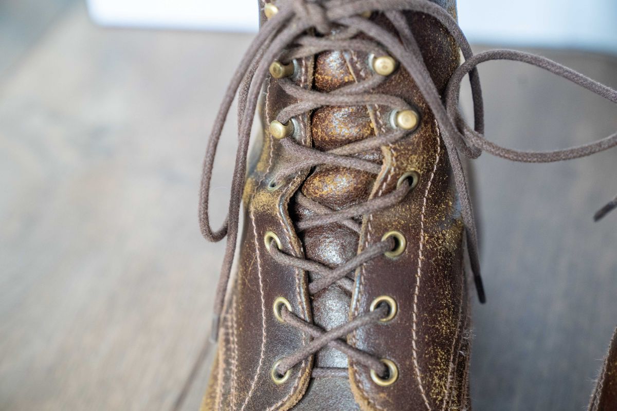 Photo by varnu on April 2, 2026 of the Caswell Boot Company x Fortis in Horween Tan Waxed Flesh.