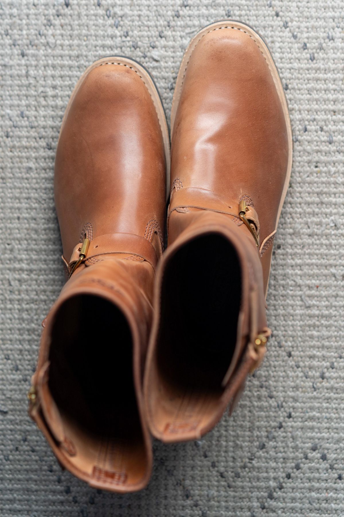 Photo by varnu on June 22, 2025 of the Wesco Mister Lou in Shinki Unglazed Natural Shell Cordovan.