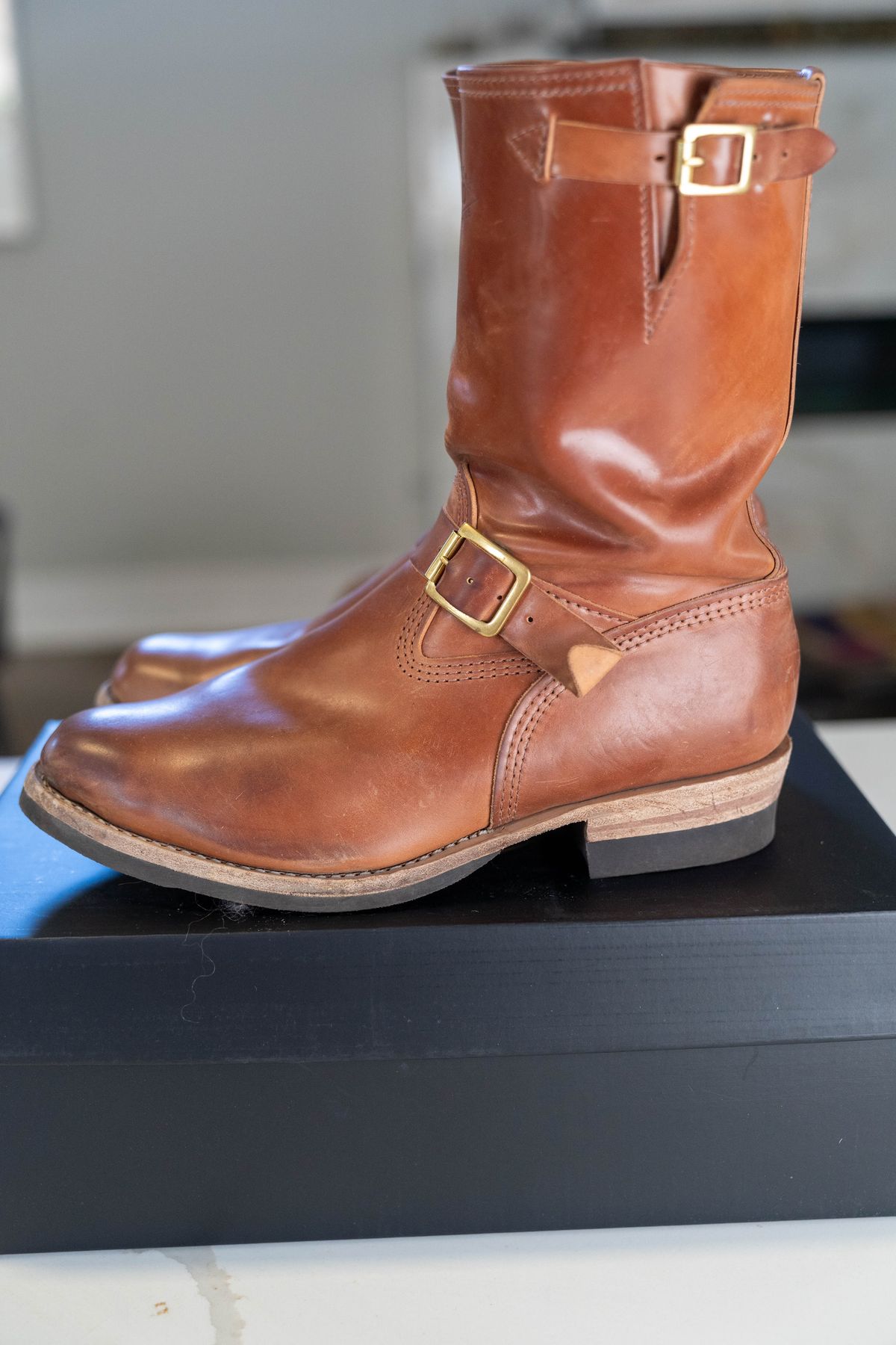 Photo by varnu on October 2, 2025 of the Wesco Mister Lou in Shinki Unglazed Natural Shell Cordovan.