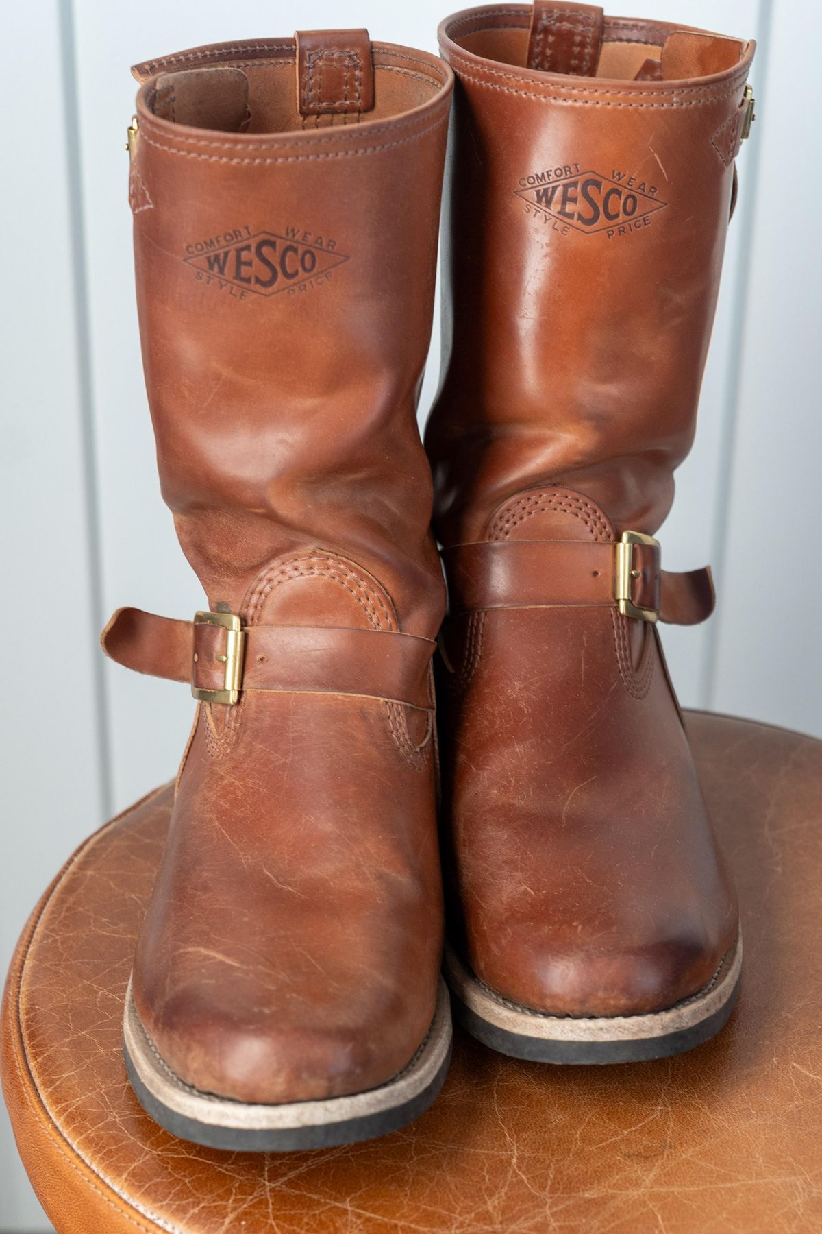 Photo by varnu on November 4, 2025 of the Wesco Mister Lou in Shinki Unglazed Natural Shell Cordovan.