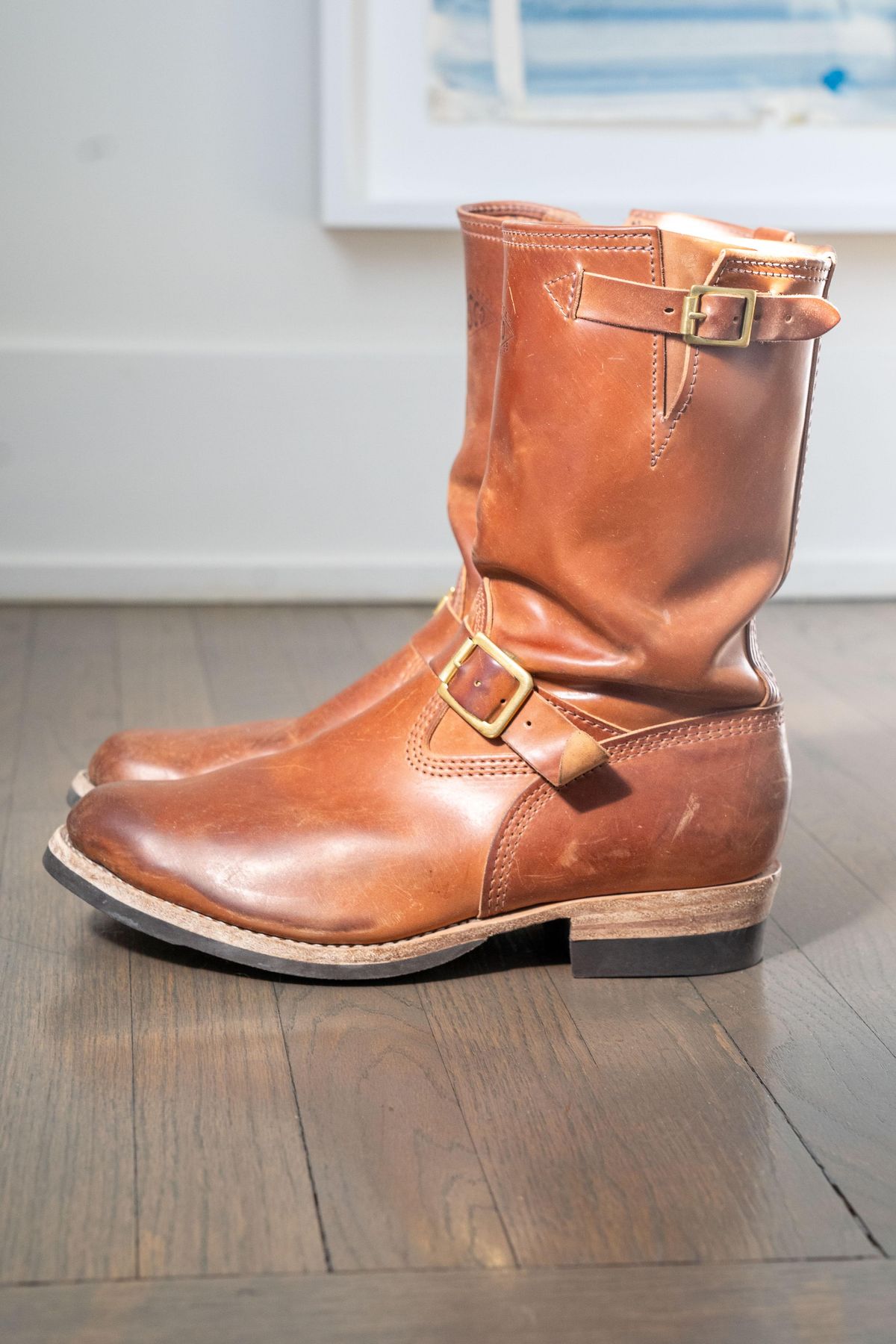 Photo by varnu on January 3, 2026 of the Wesco Mister Lou in Shinki Unglazed Natural Shell Cordovan.