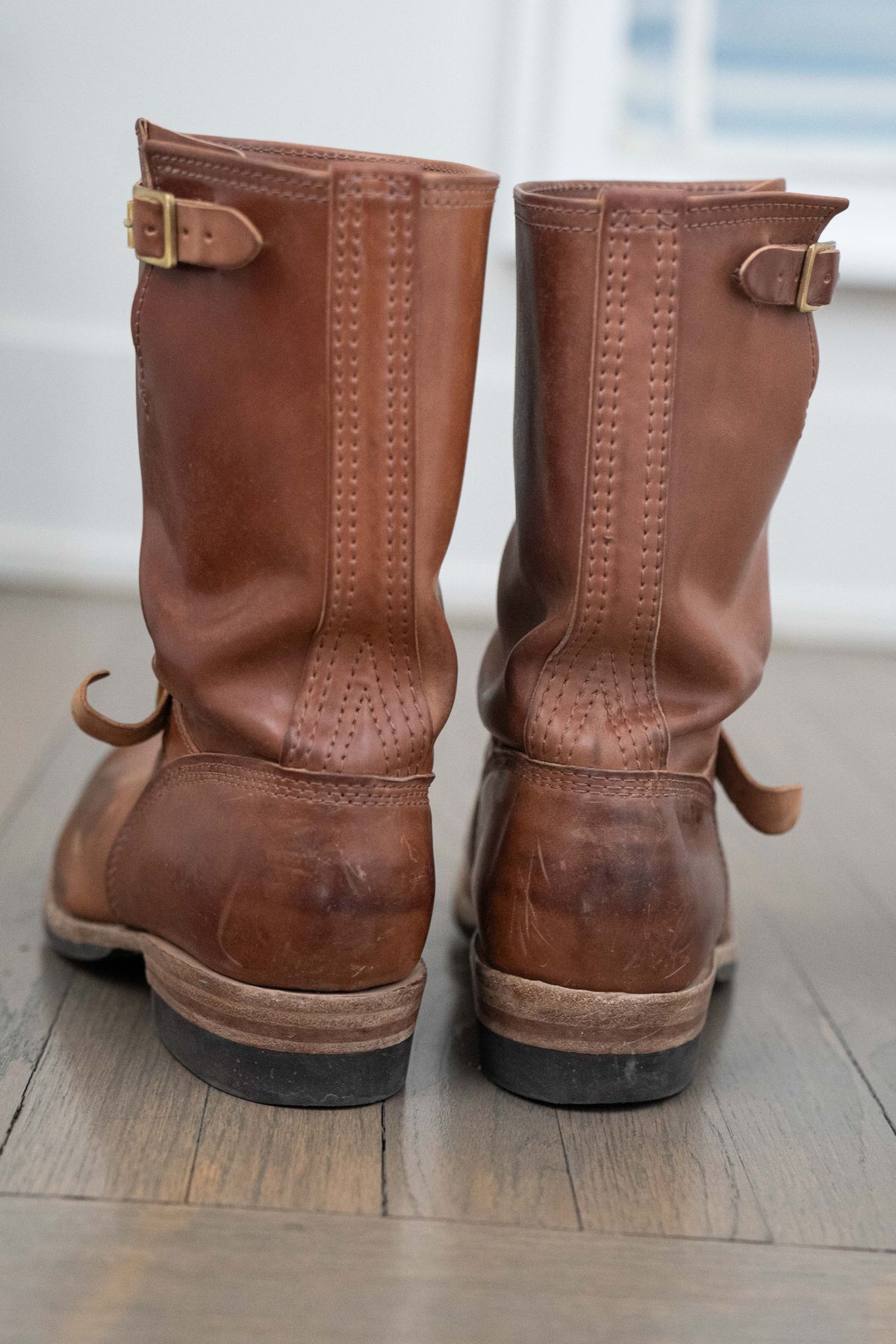Photo by varnu on March 6, 2026 of the Wesco Mister Lou in Shinki Unglazed Natural Shell Cordovan.