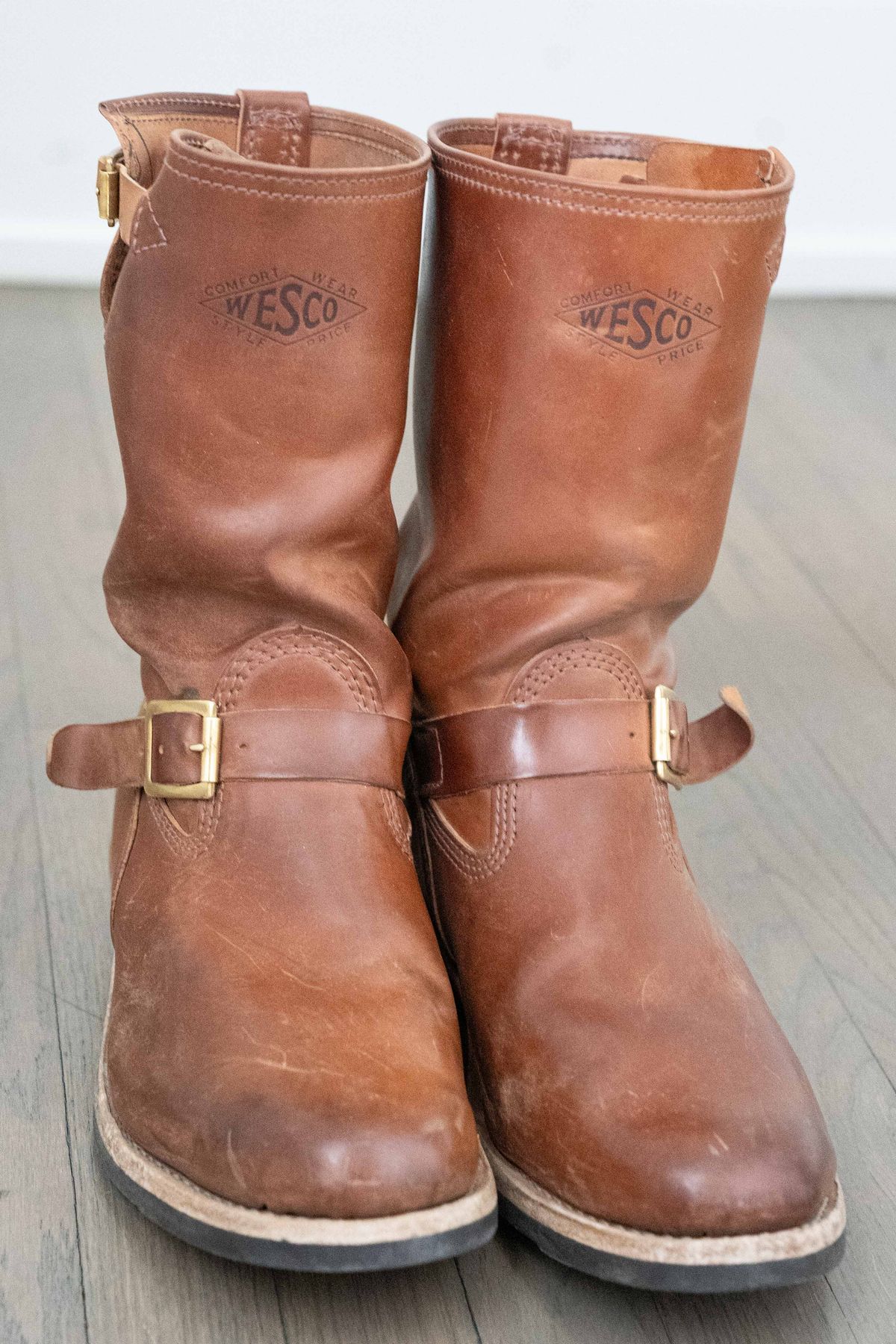 Photo by varnu on March 6, 2026 of the Wesco Mister Lou in Shinki Unglazed Natural Shell Cordovan.