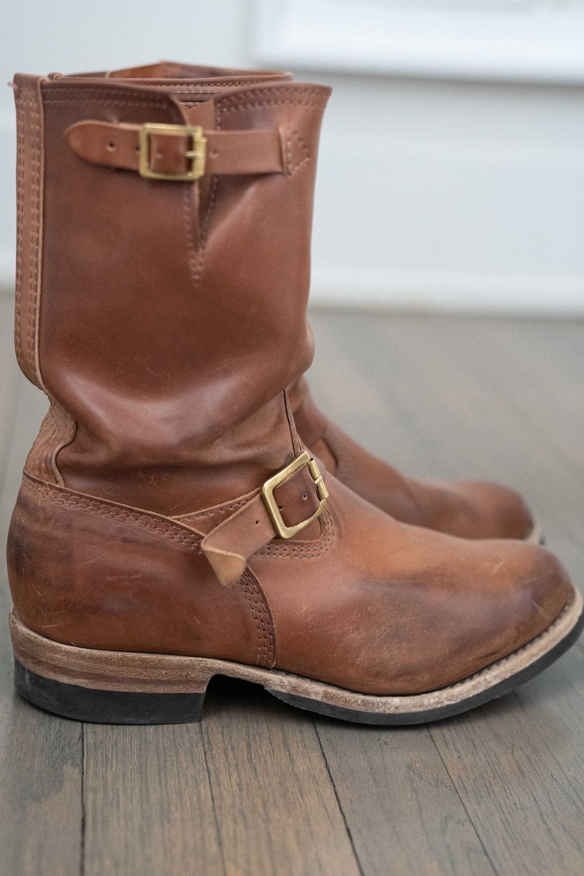 Photo by varnu on March 6, 2026 of the Wesco Mister Lou in Shinki Unglazed Natural Shell Cordovan.