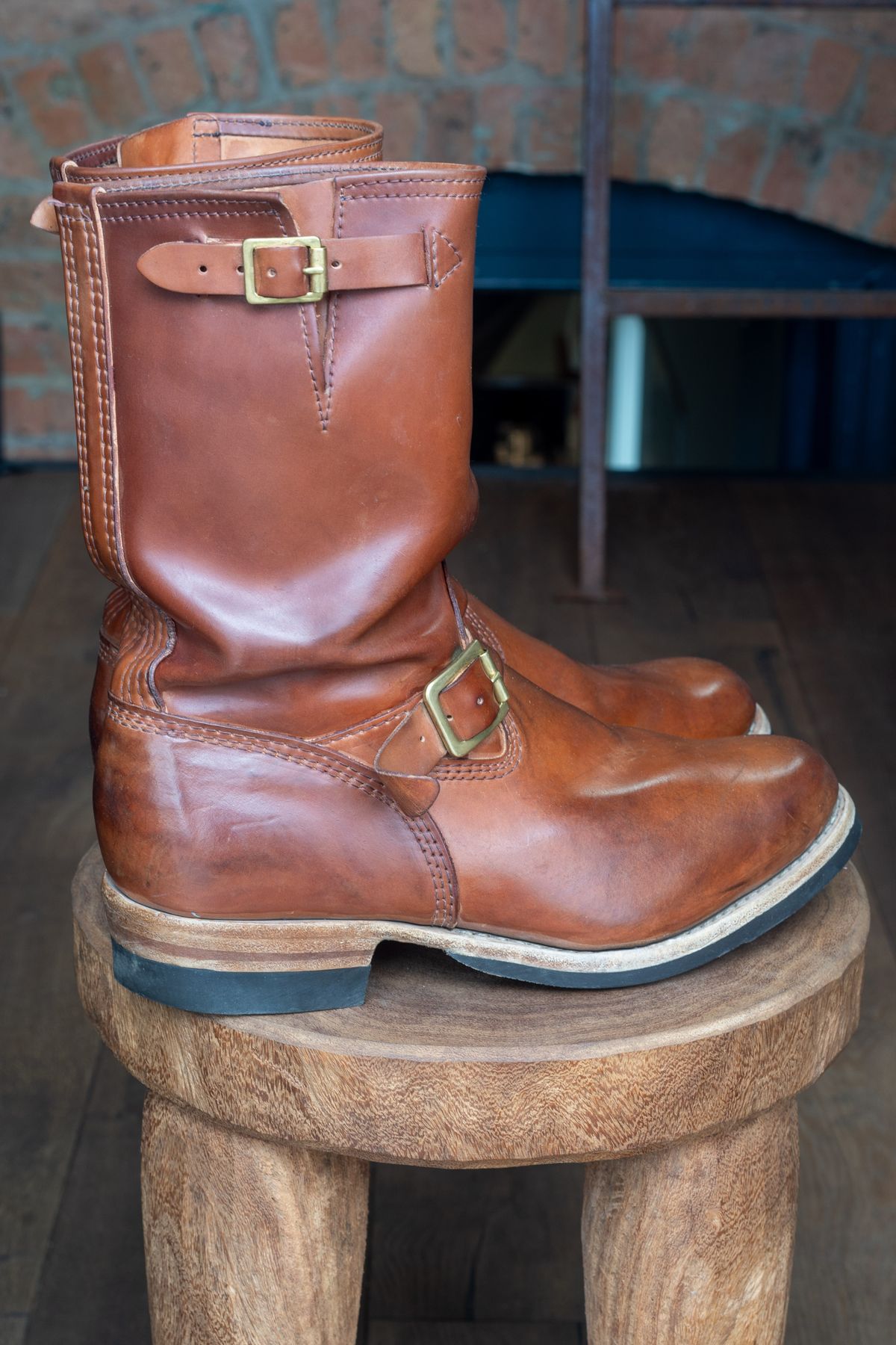Photo by varnu on April 2, 2026 of the Wesco Mister Lou in Shinki Unglazed Natural Shell Cordovan.