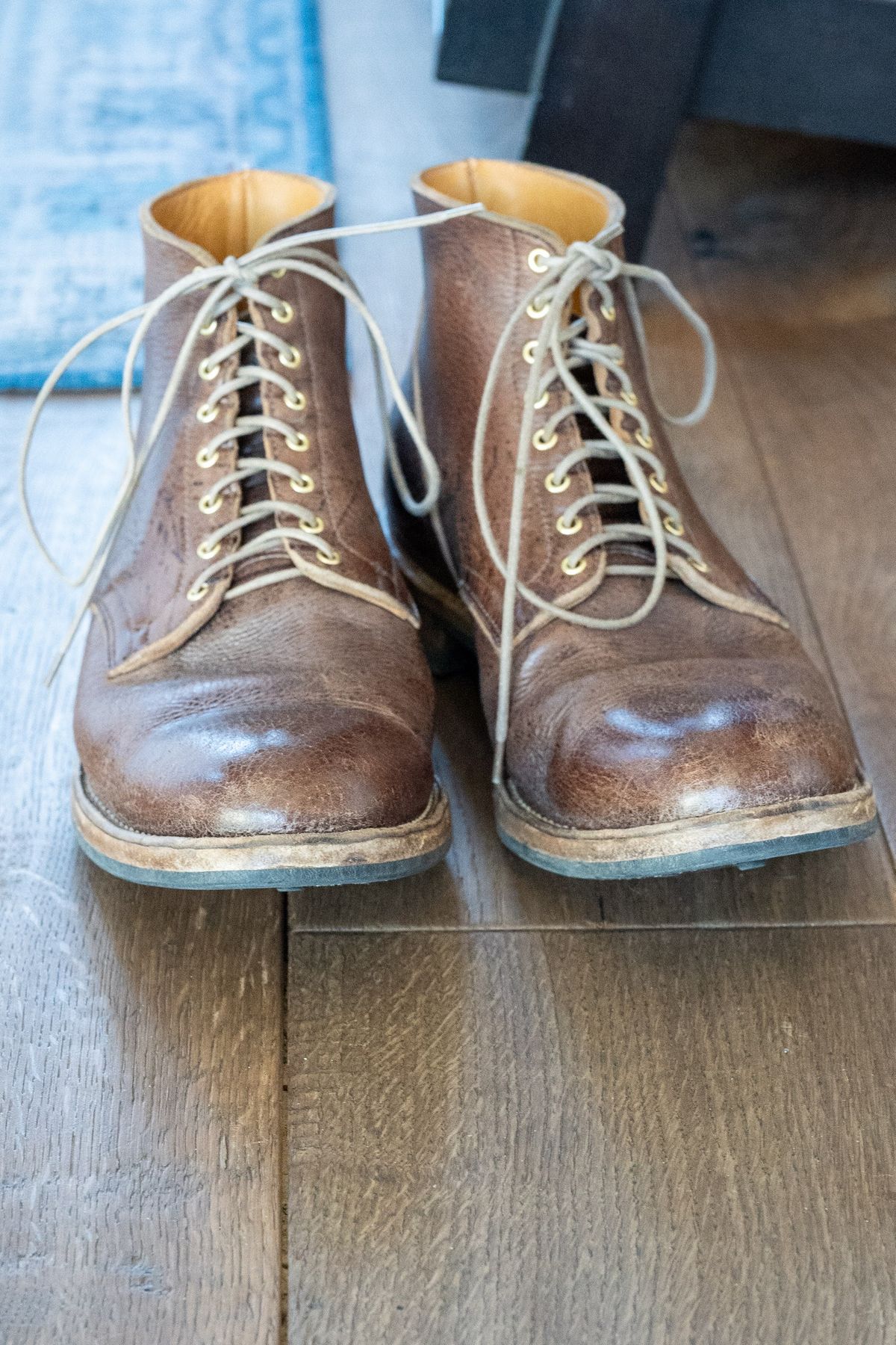 Photo by varnu on March 1, 2025 of the Viberg Service Boot in C.F. Stead Snuff Naked Kudu.